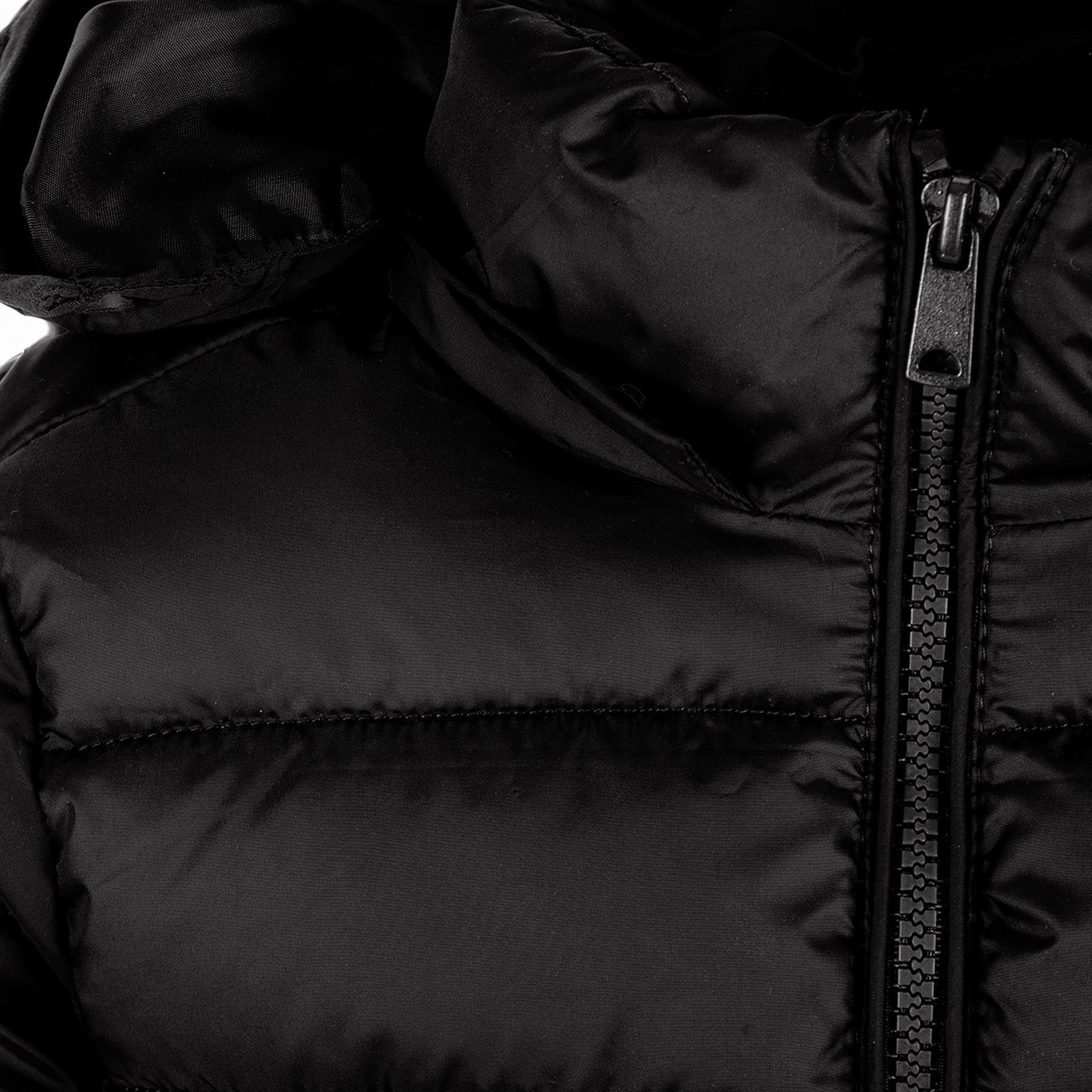 Black - Minoti - Girls quilted jacket detachable hood zip black - 7