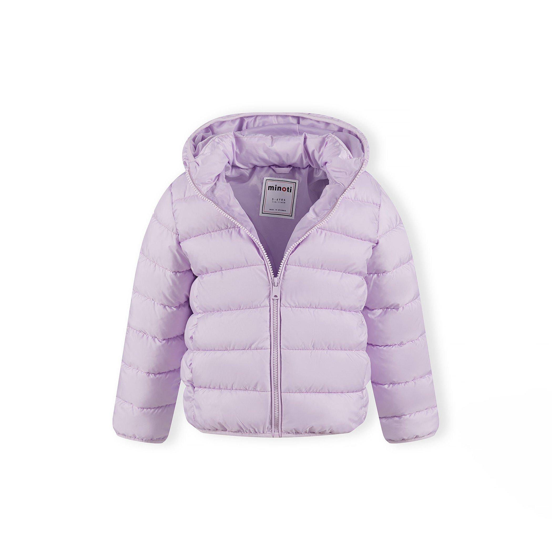 Ljubičasta. - Minoti - Girls quilted jacket detachable hood lilac - 4