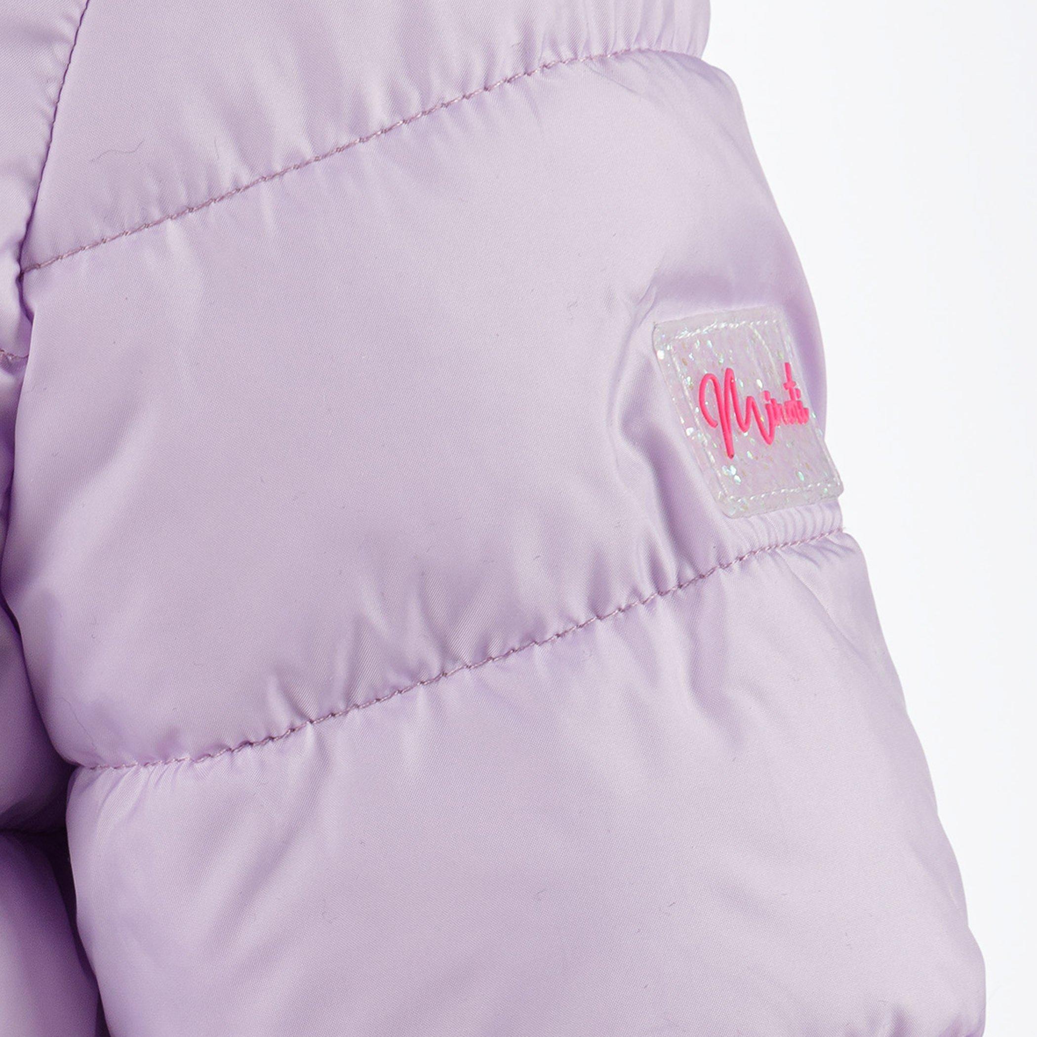 Ljubičasta. - Minoti - Girls quilted jacket detachable hood lilac - 5