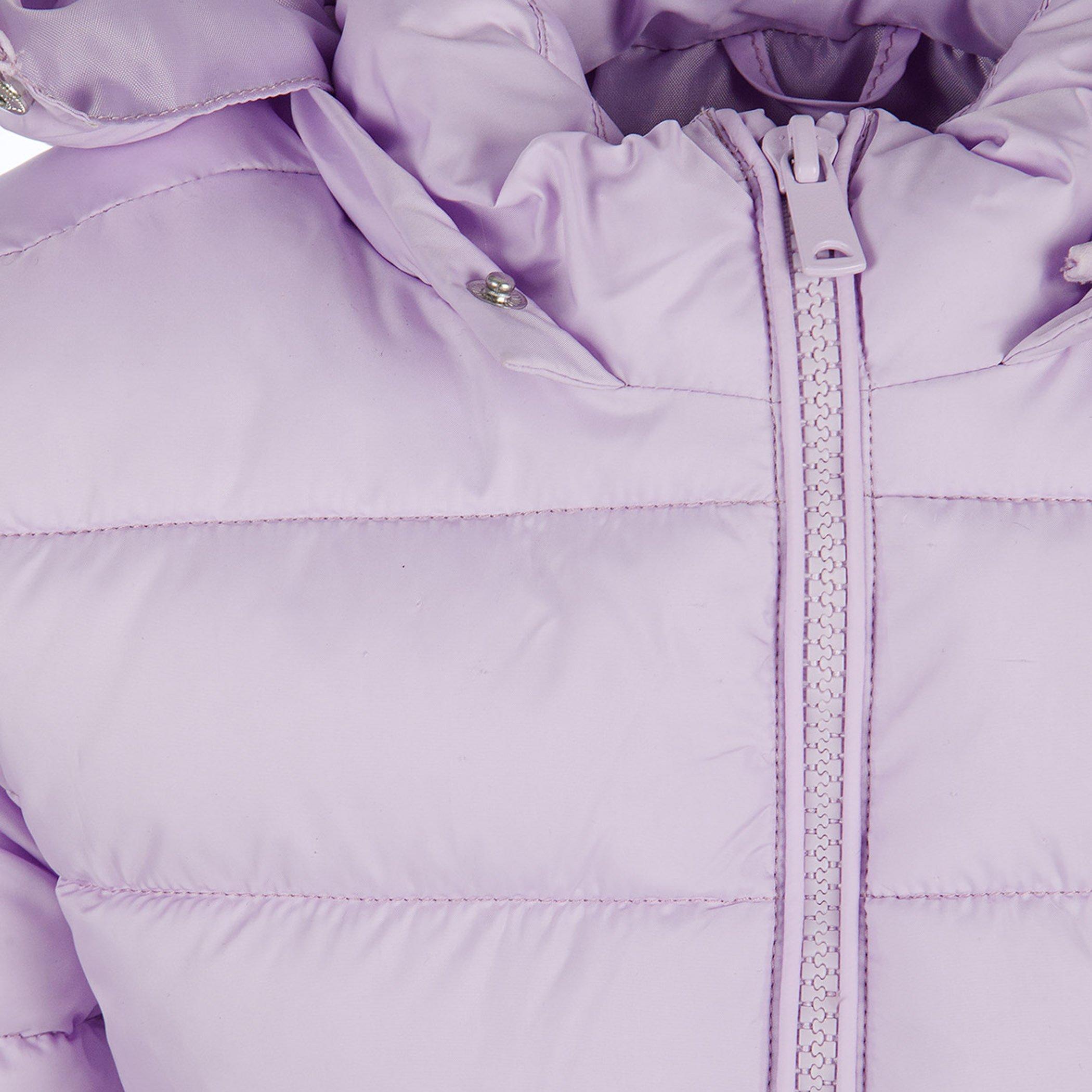 Ljubičasta. - Minoti - Girls quilted jacket detachable hood lilac - 6