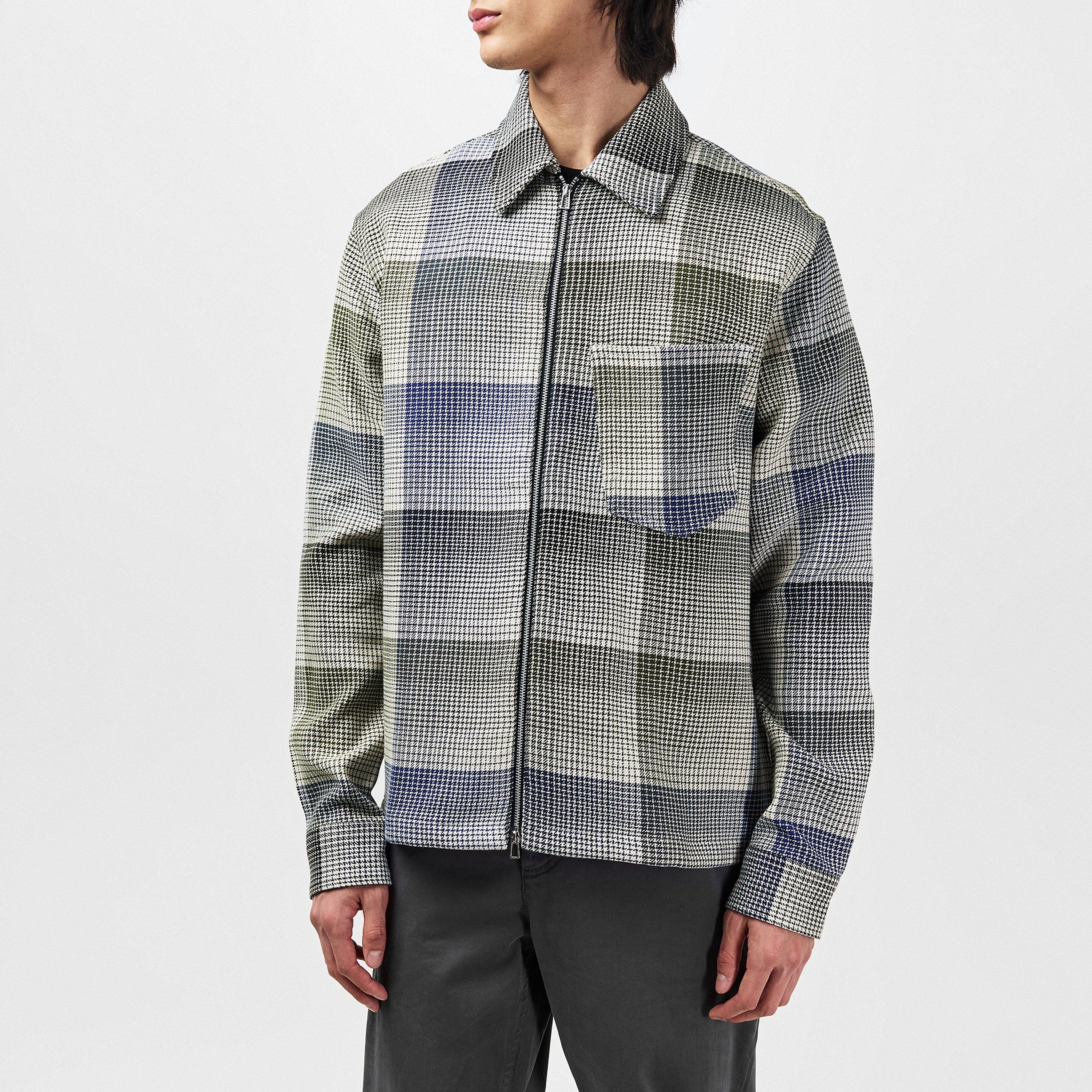 Green 60 - PS Paul Smith - Men's Zipped Front Check Overshirt - 3