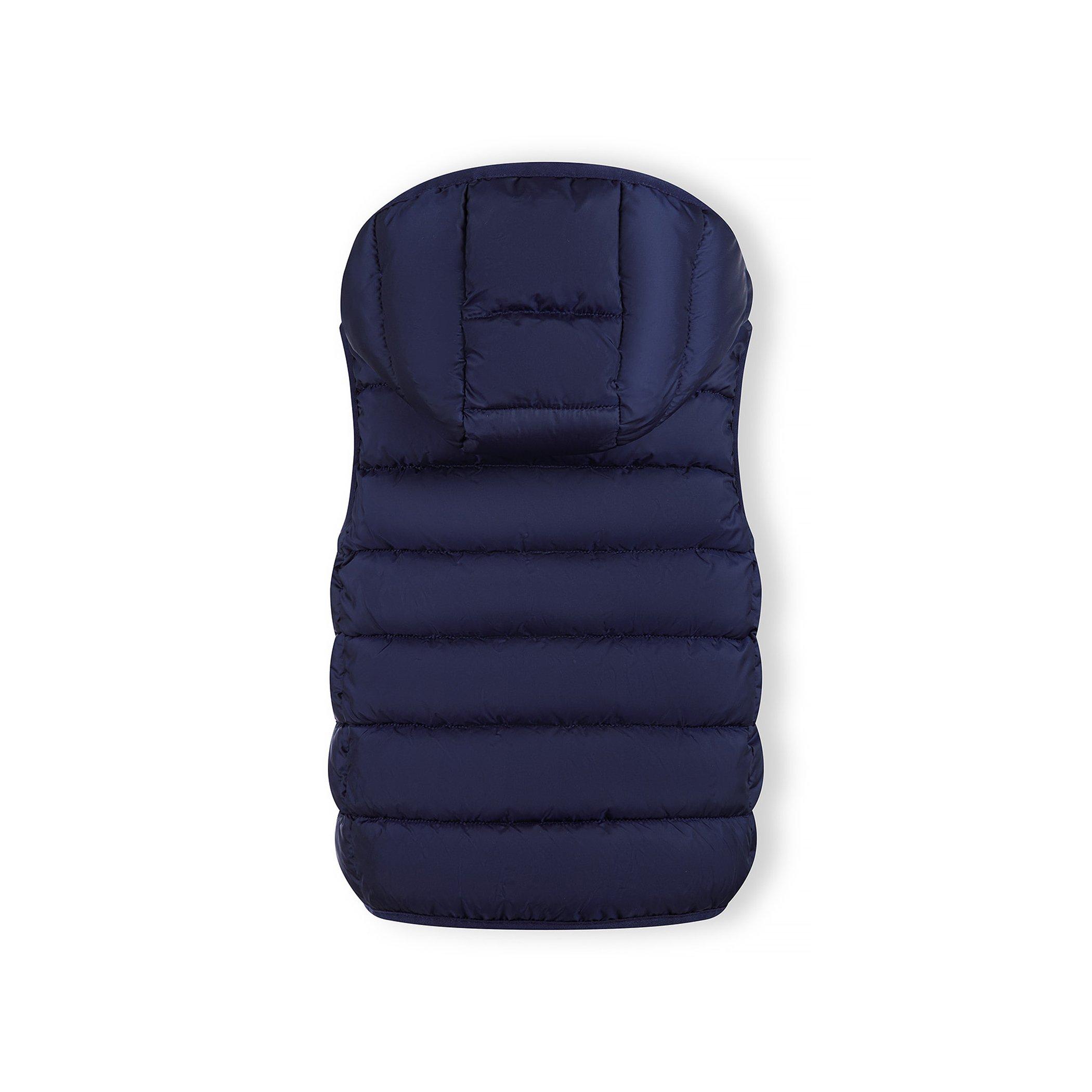 Tamno plava - Minoti - Girls quilted gilet full zip detachable hood navy - 3