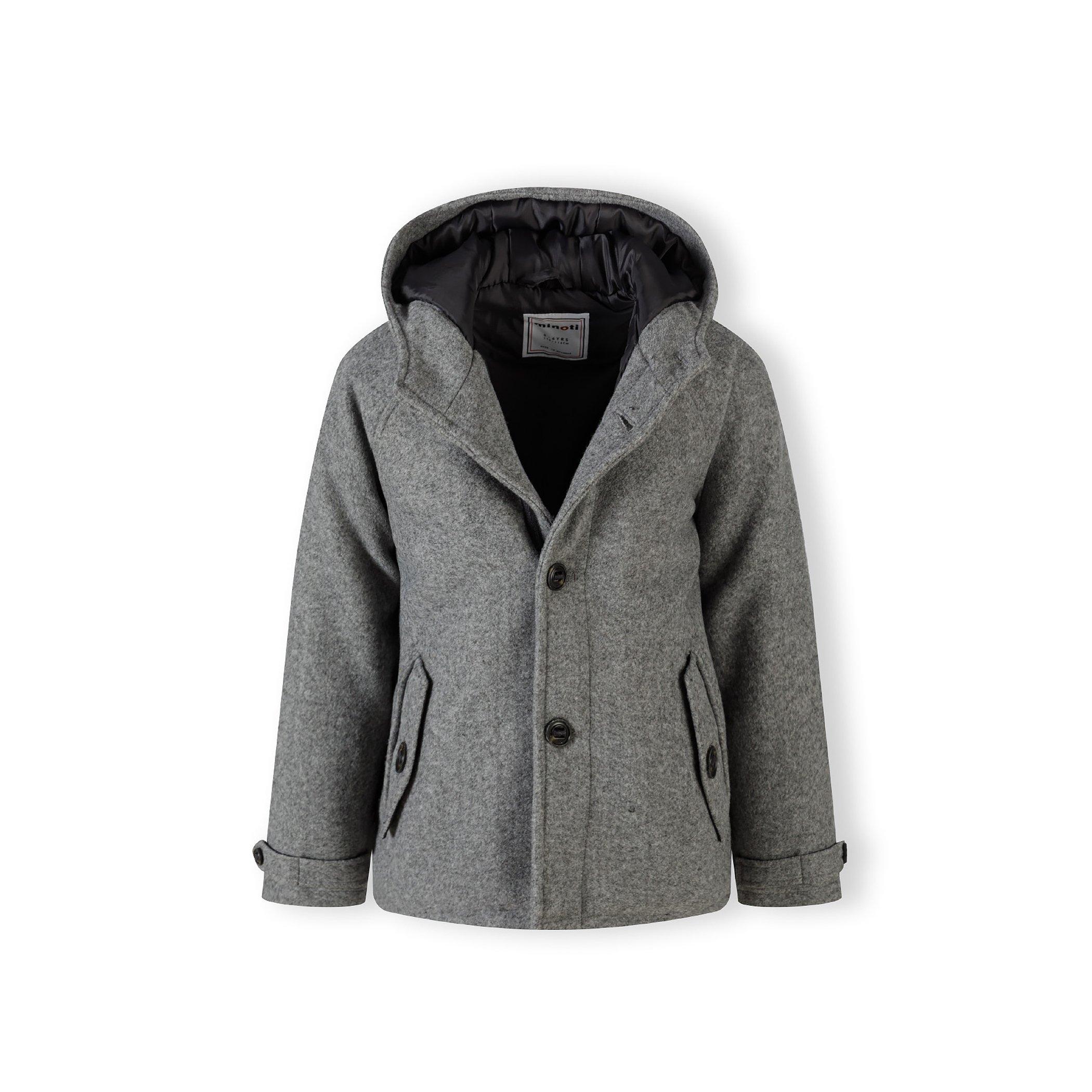Dark Grey - Minoti - Boys coat button fastening grey - 3