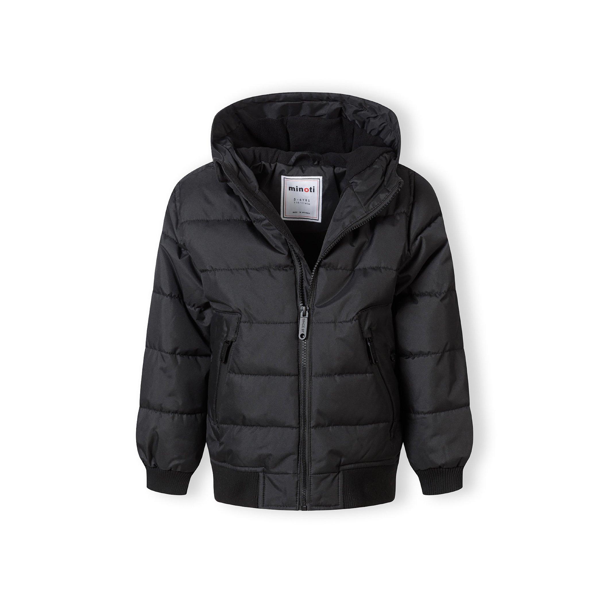 Crna - Minoti - Boys padded jacket with hood black - 4