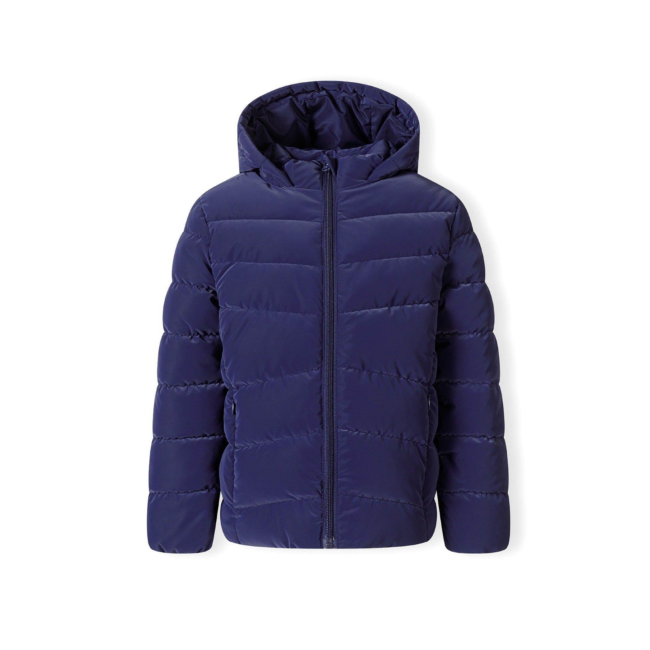 Navy - Minoti - Girls padded jacket velvet feel navy - 1