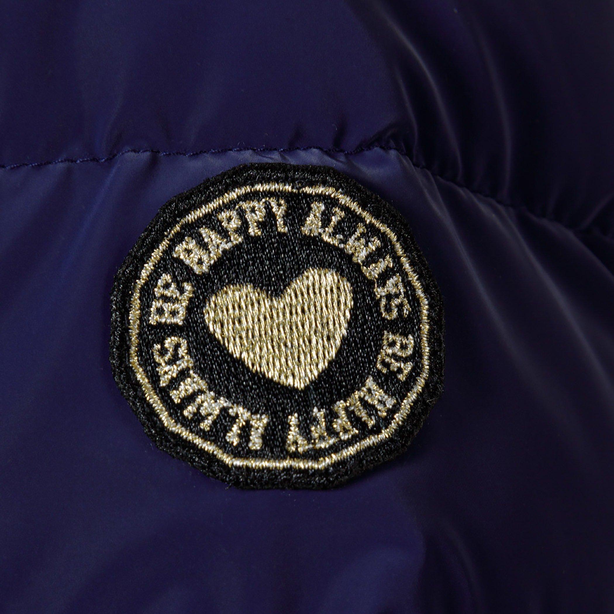 Navy - Minoti - Girls padded jacket velvet feel navy - 5