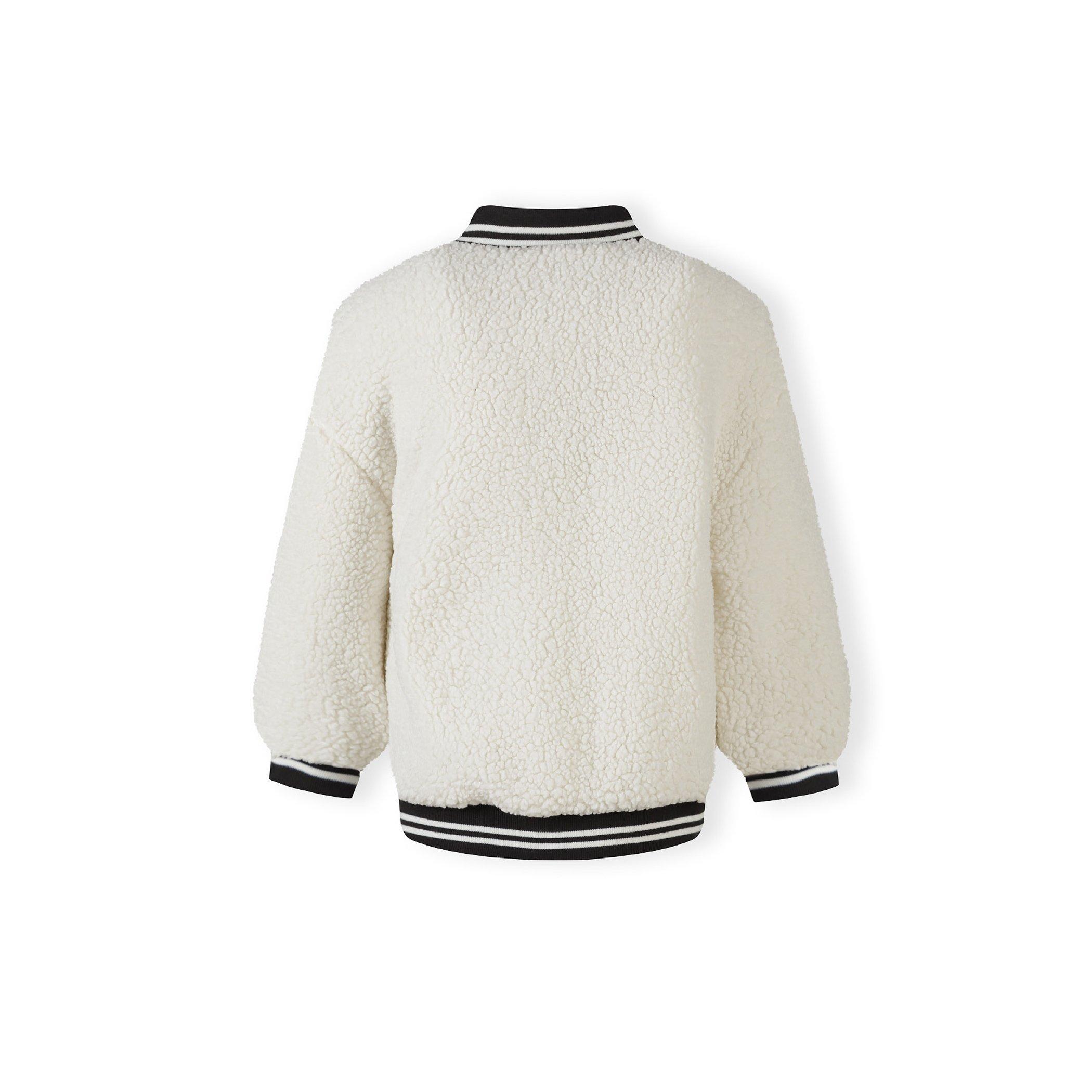 Off White - Minoti - Girls borg baseball jacket with chest embroidery cream - 3