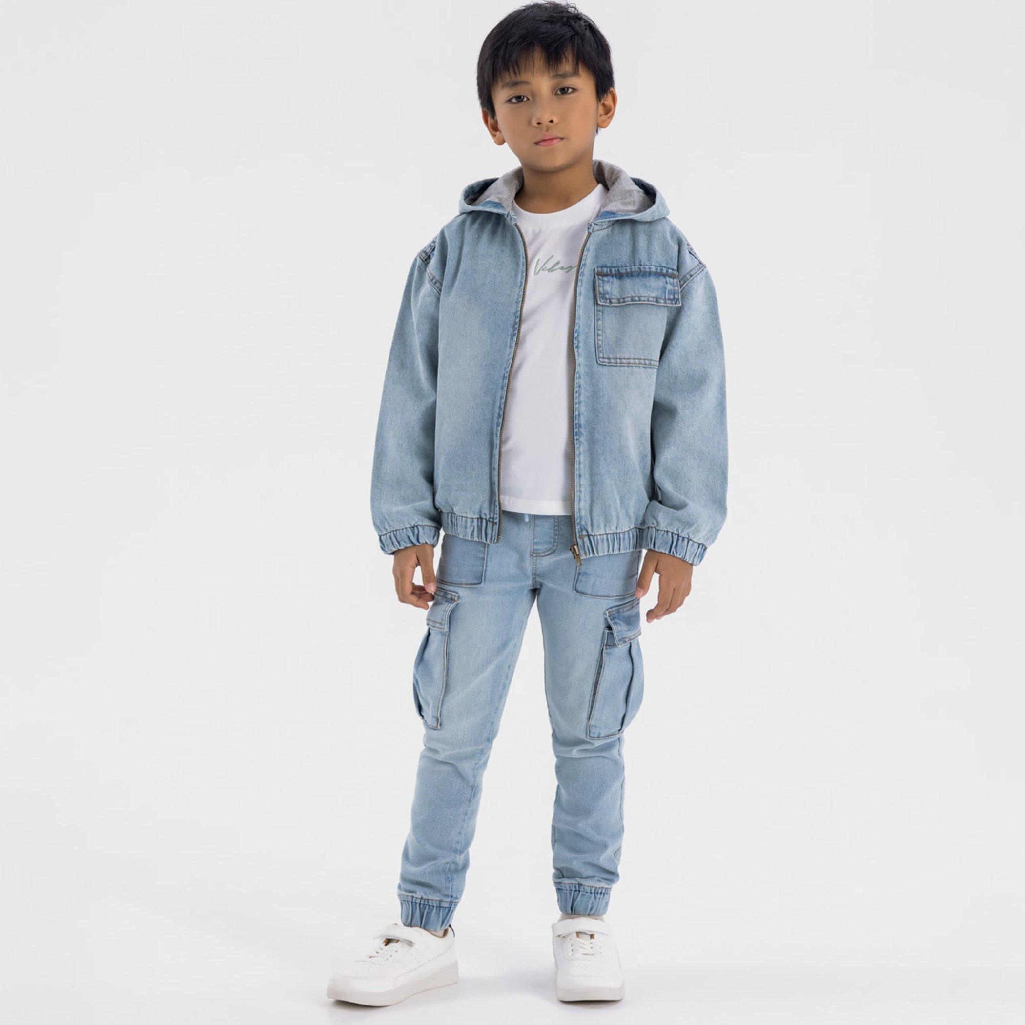 Svijetloplava traperčina - Minoti - Boys denim jacket with hood zip fastening light blue - 2