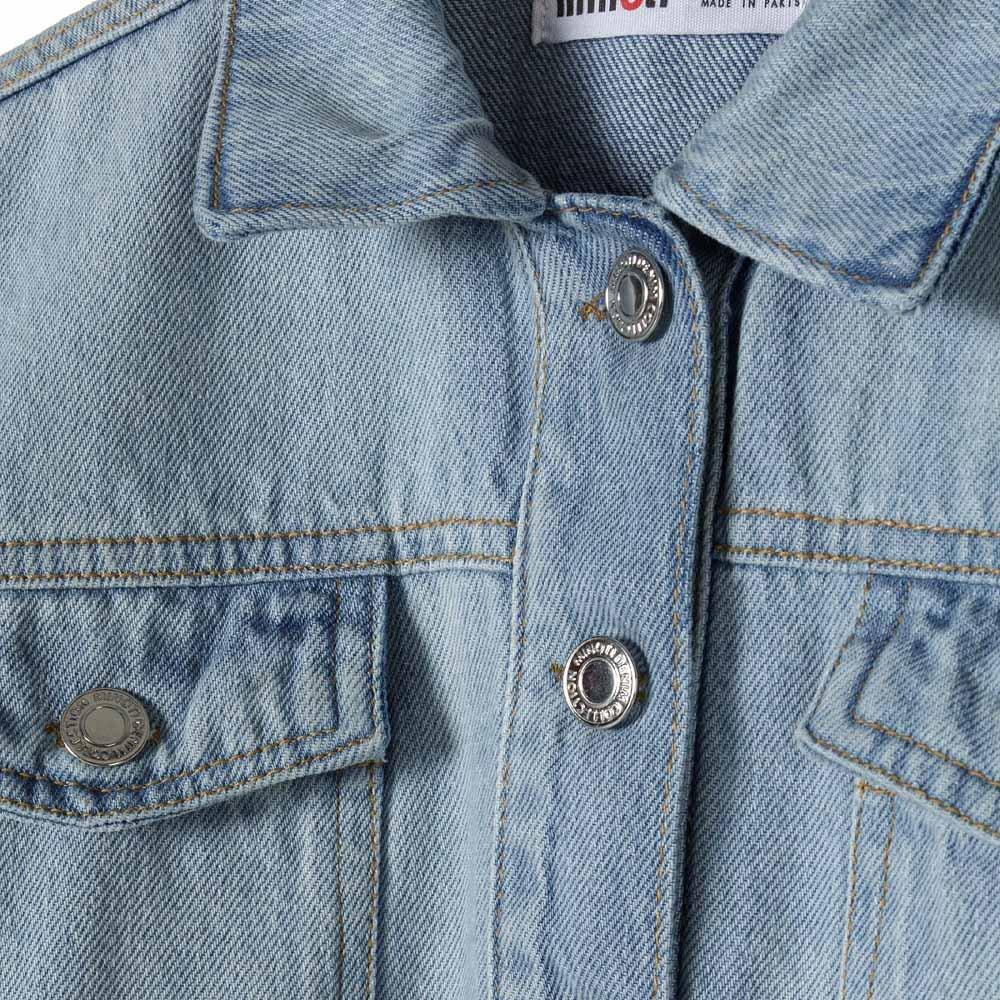Denim LightBlue - Minoti - Girls cropped soft denim bomber jacket light blue - 4