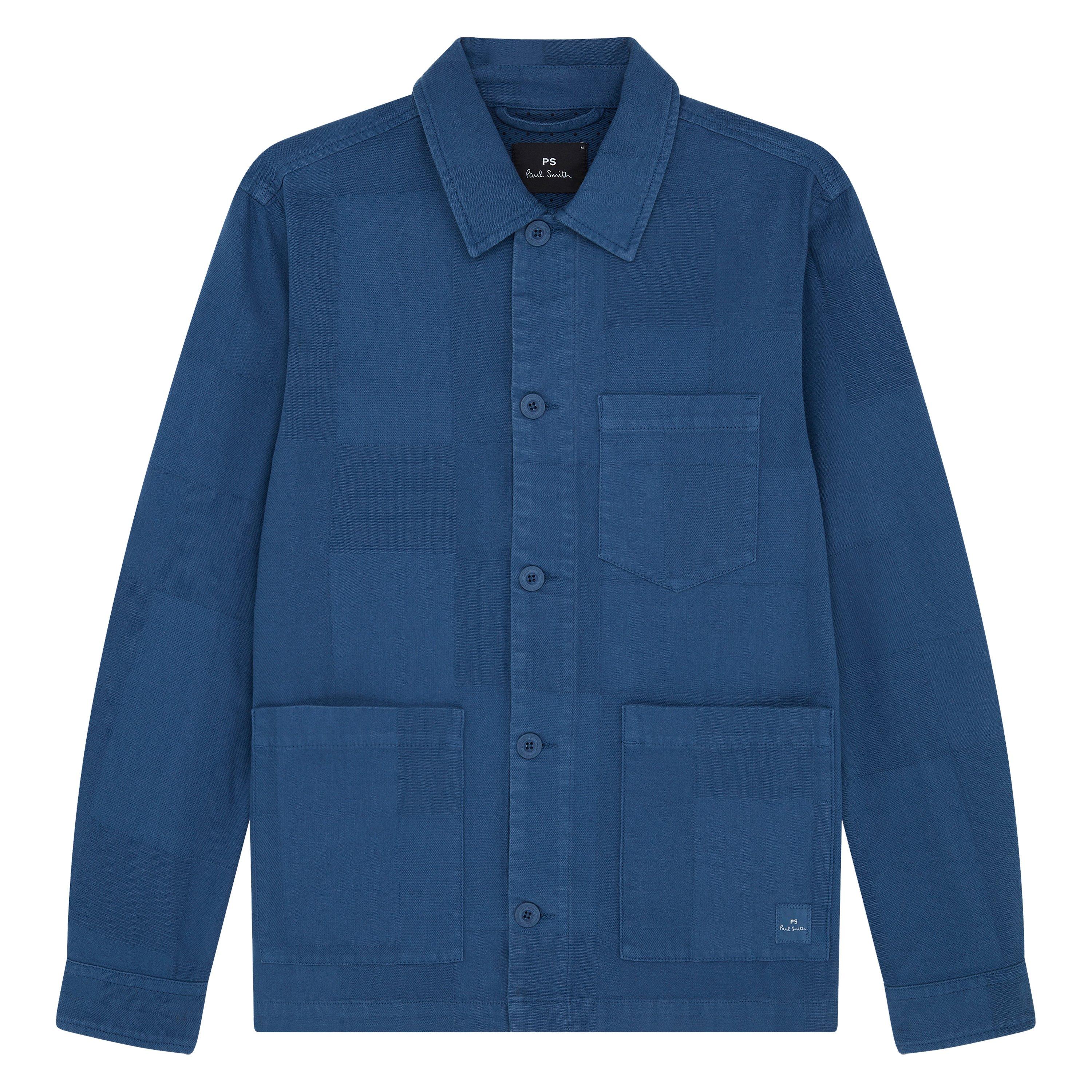 Blue 45 - PS Paul Smith - Men's Jacquard Work Overshirt - 1
