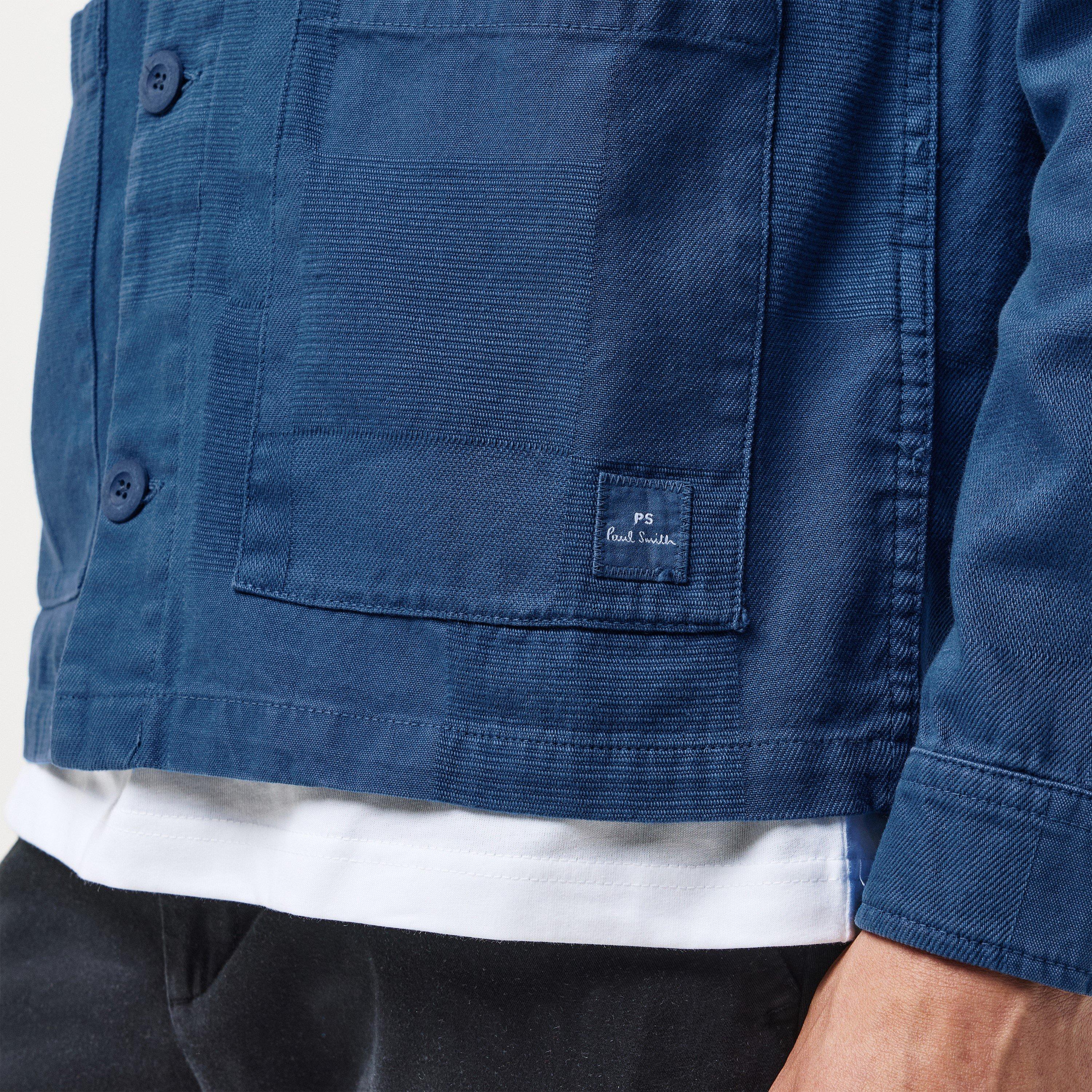 Blue 45 - PS Paul Smith - Men's Jacquard Work Overshirt - 4