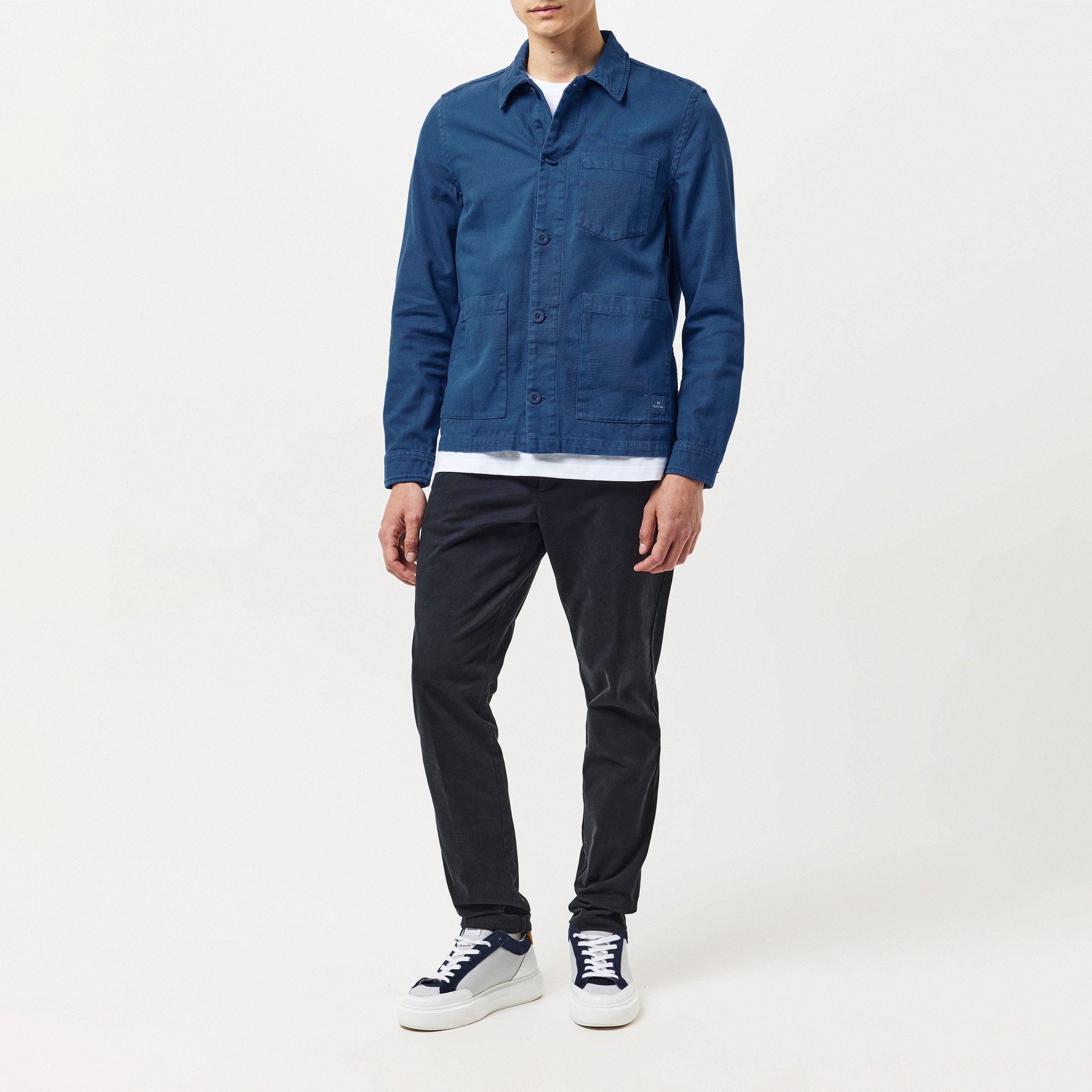 Blue 45 - PS Paul Smith - Men's Jacquard Work Overshirt - 6