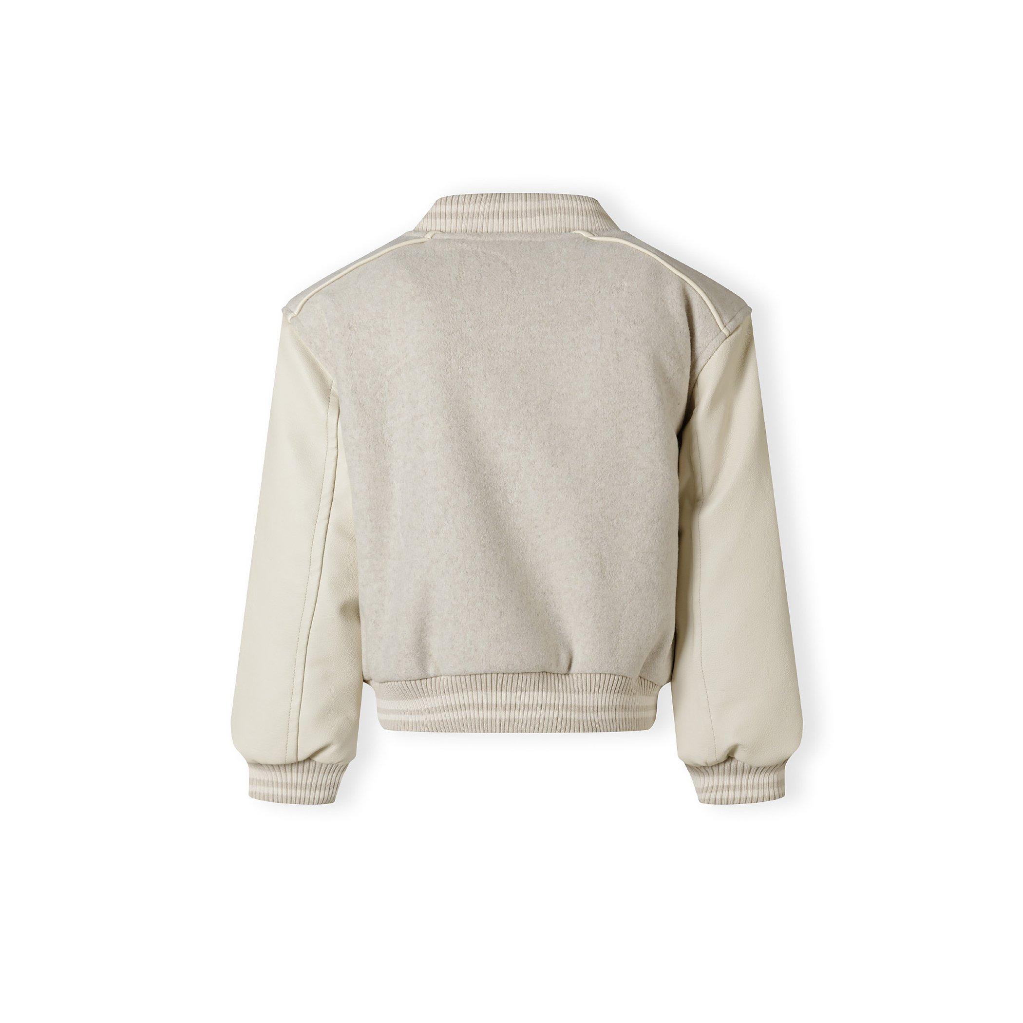 Marmoriertes Beige - Minoti - Girls baseball style jacket with ny patch and faux leather sleeves beige - 4