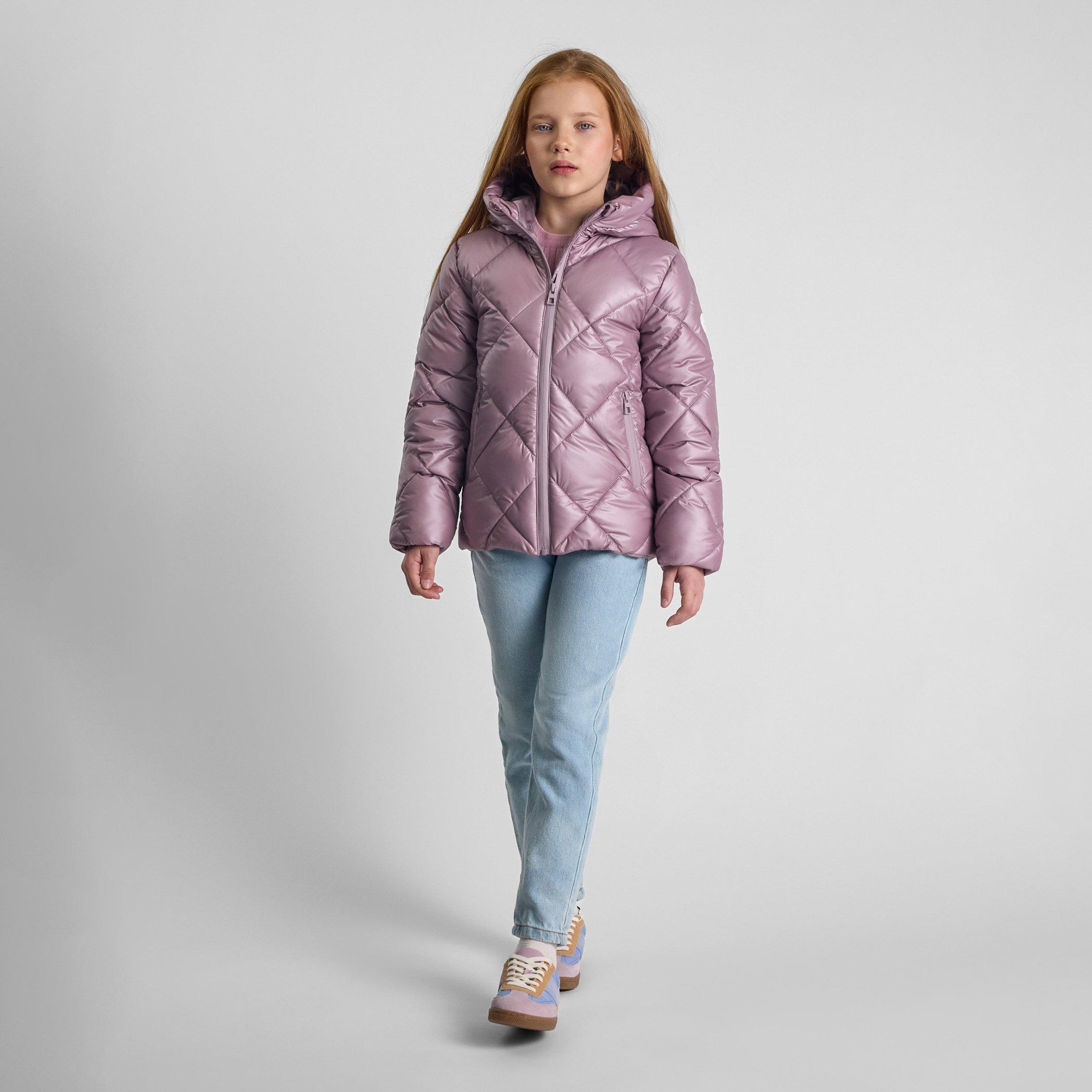 Lilac - Minoti - Girls quilted jacket with hood and zip pockets lilac - 2