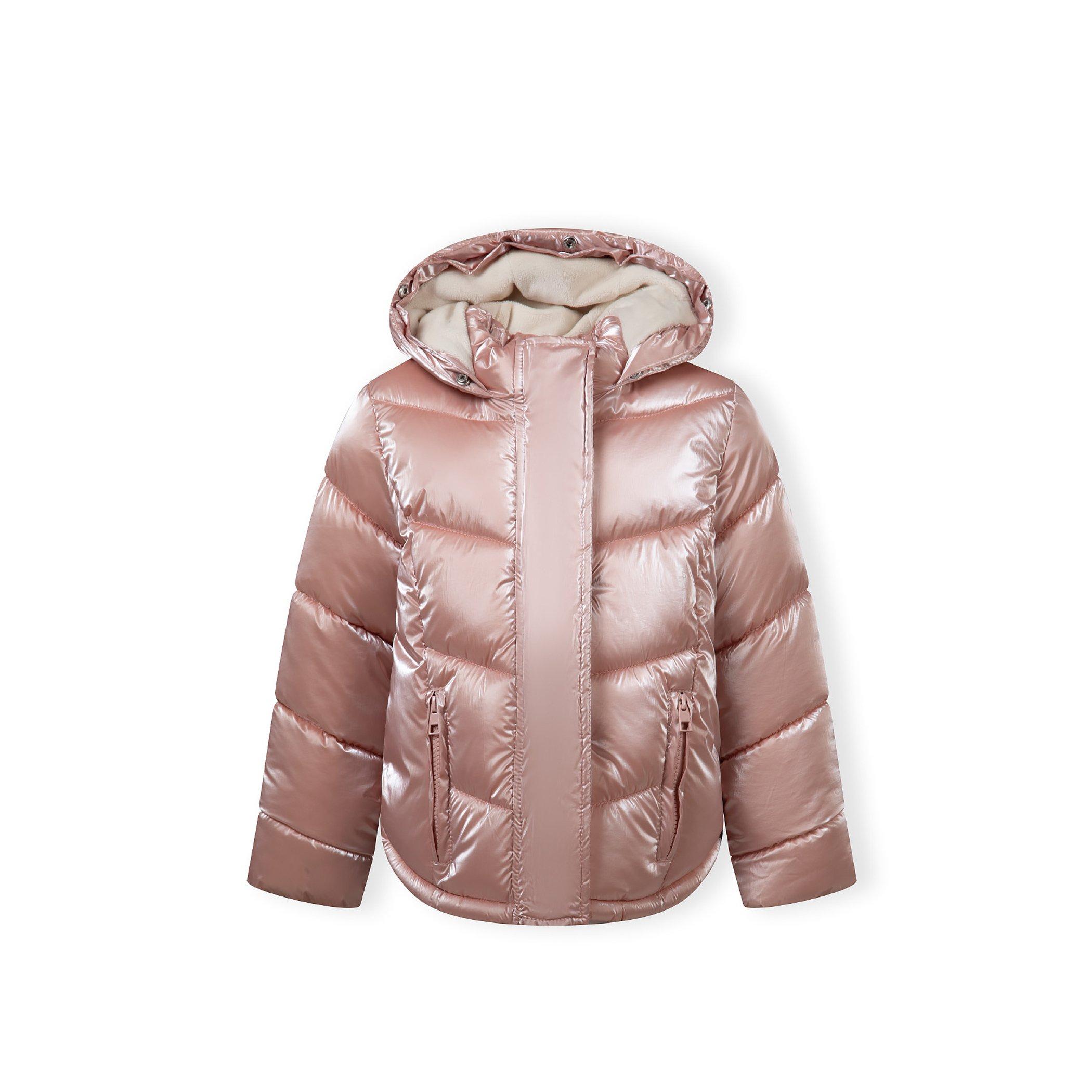 Lyserød - Minoti - Girls winter jacket with metallic finish and faux fur pink - 5