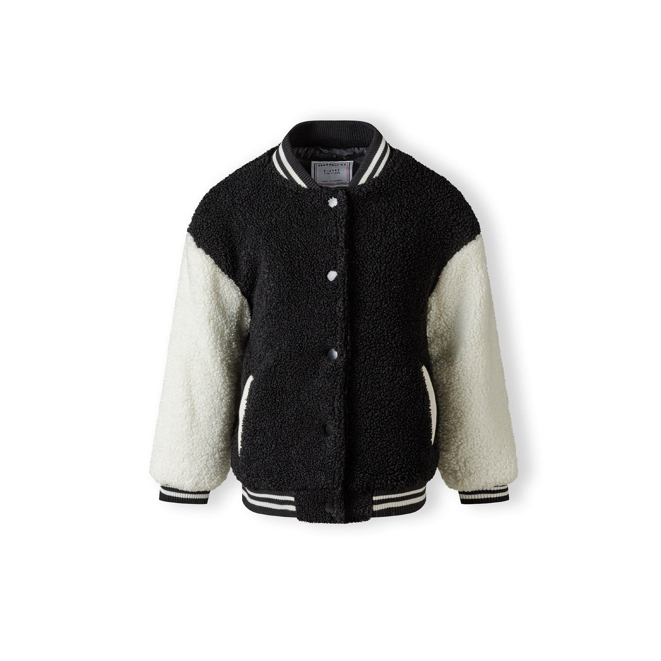 Black - Minoti - Girls baseball jacket with snap closure black - 1