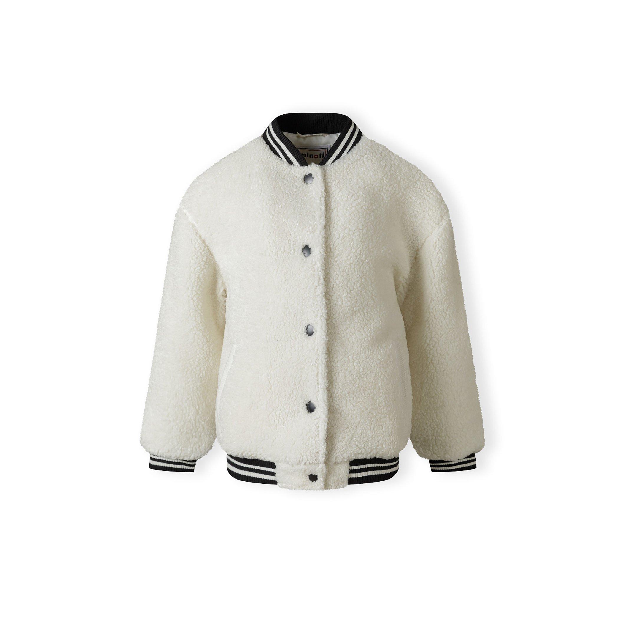 Off White - Minoti - Girls baseball jacket with snap-button closure cream - 1