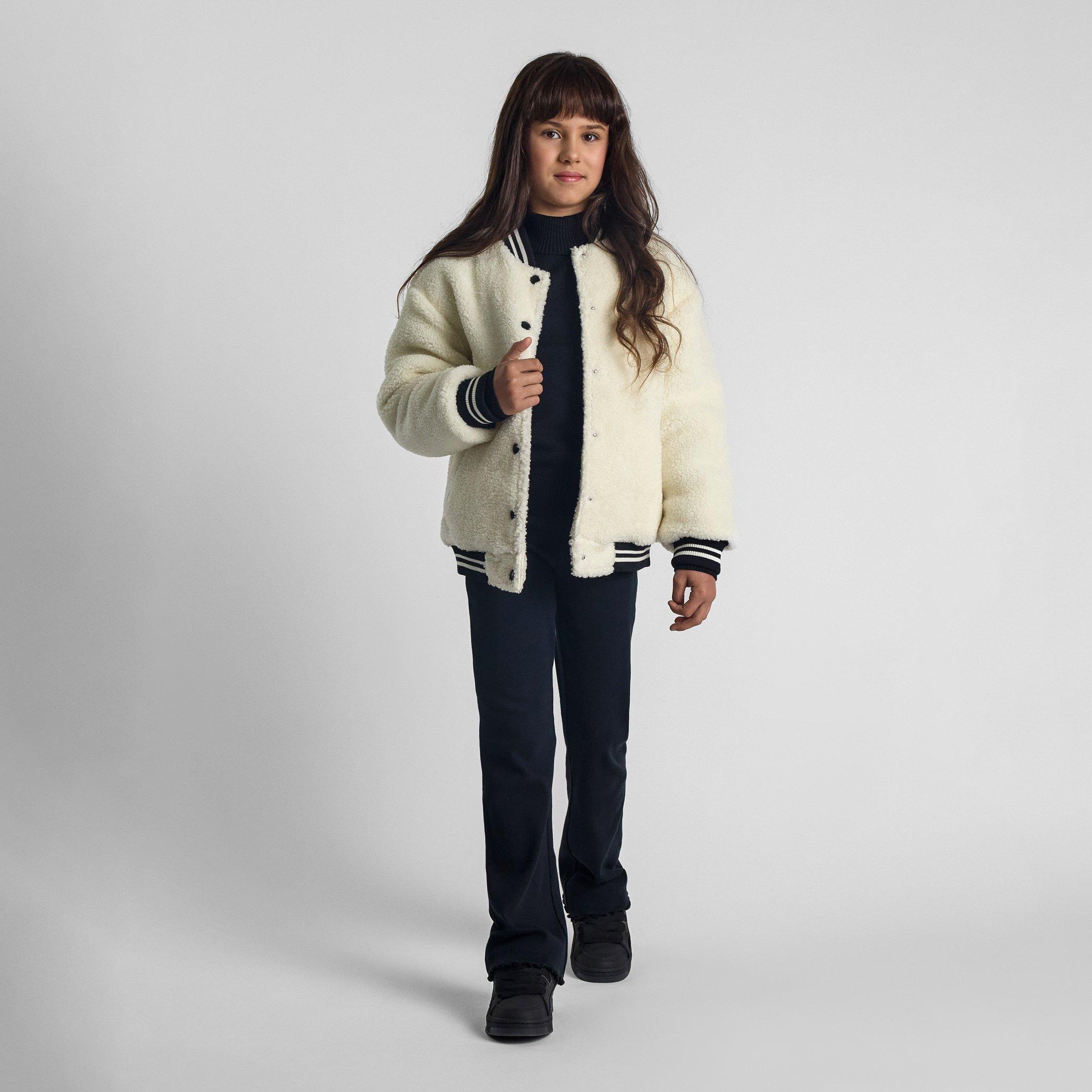 Off White - Minoti - Girls baseball jacket with snap-button closure cream - 2