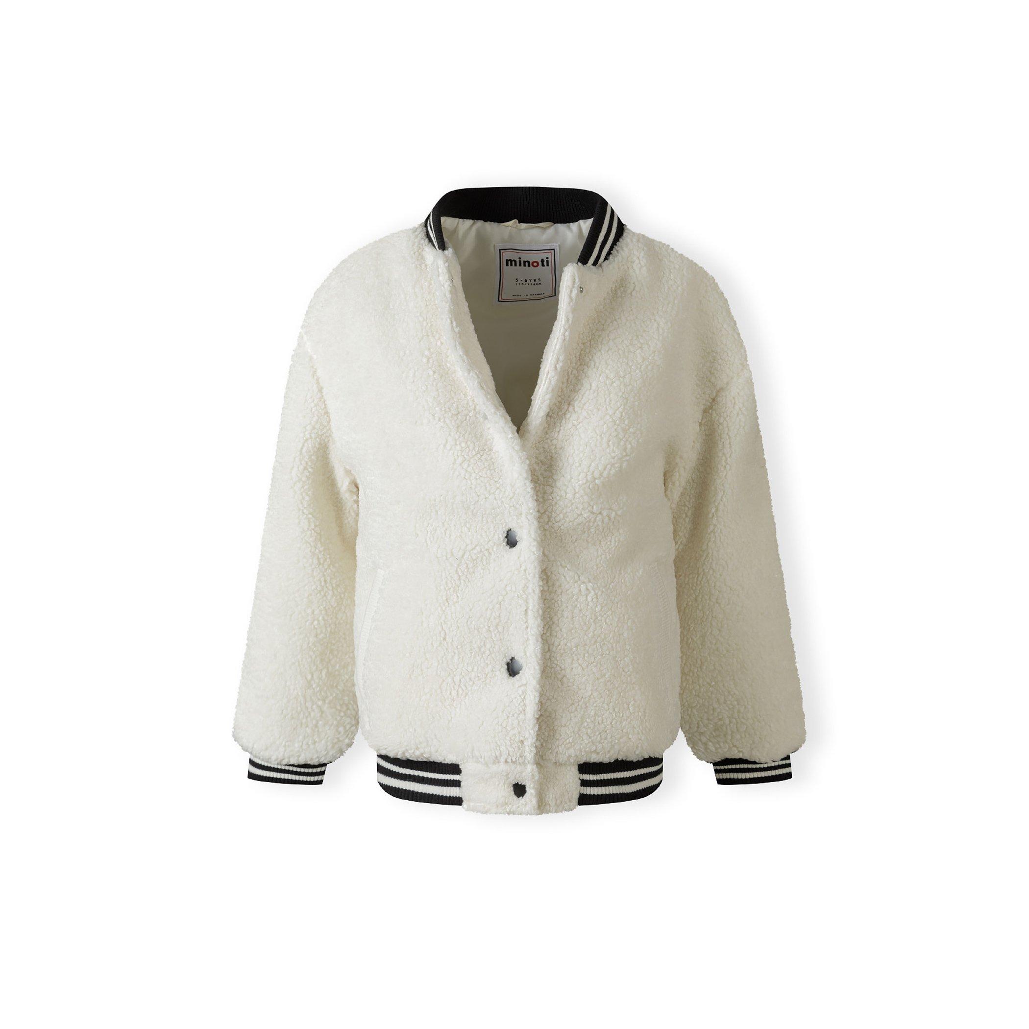Off White - Minoti - Girls baseball jacket with snap-button closure cream - 4