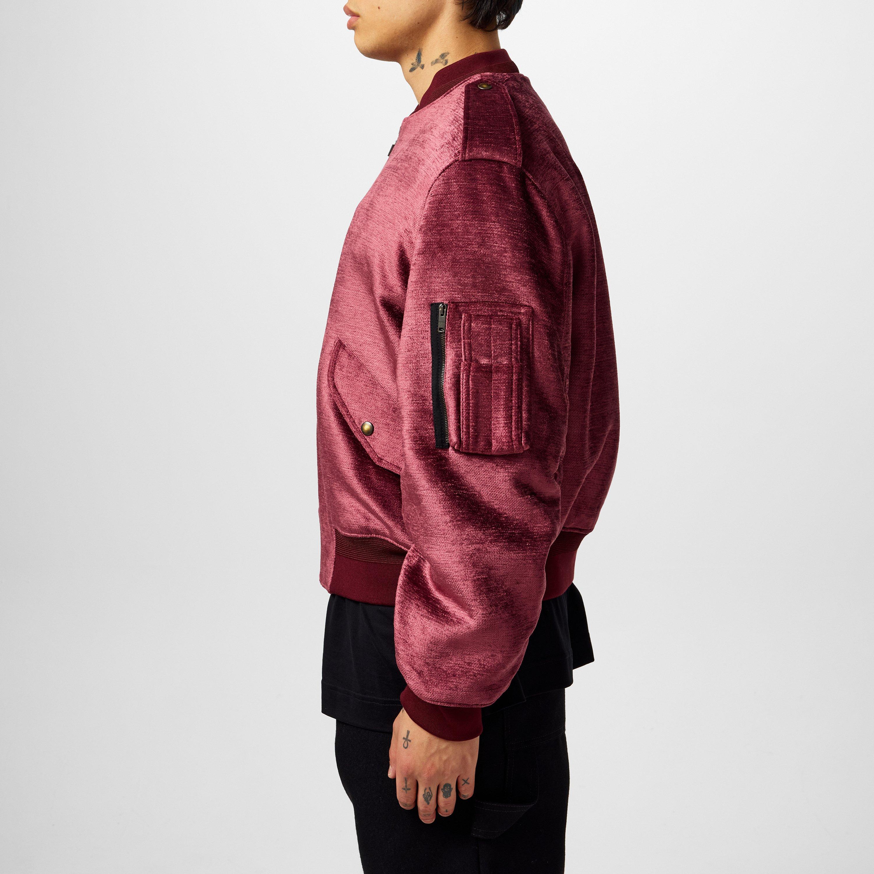 Old Pink - GIVENCHY - Men's Givenchy Velvet Long Sleeve Bomber Jacket - 2