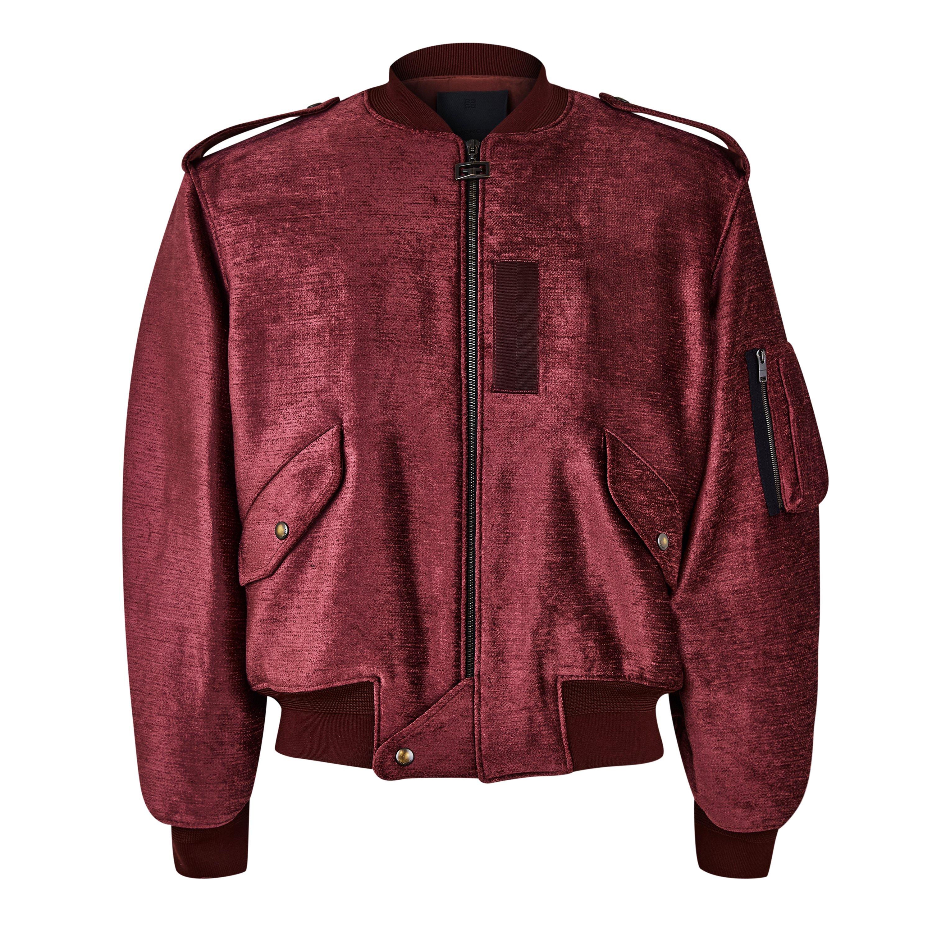 Old Pink - GIVENCHY - Men's Givenchy Velvet Long Sleeve Bomber Jacket - 5