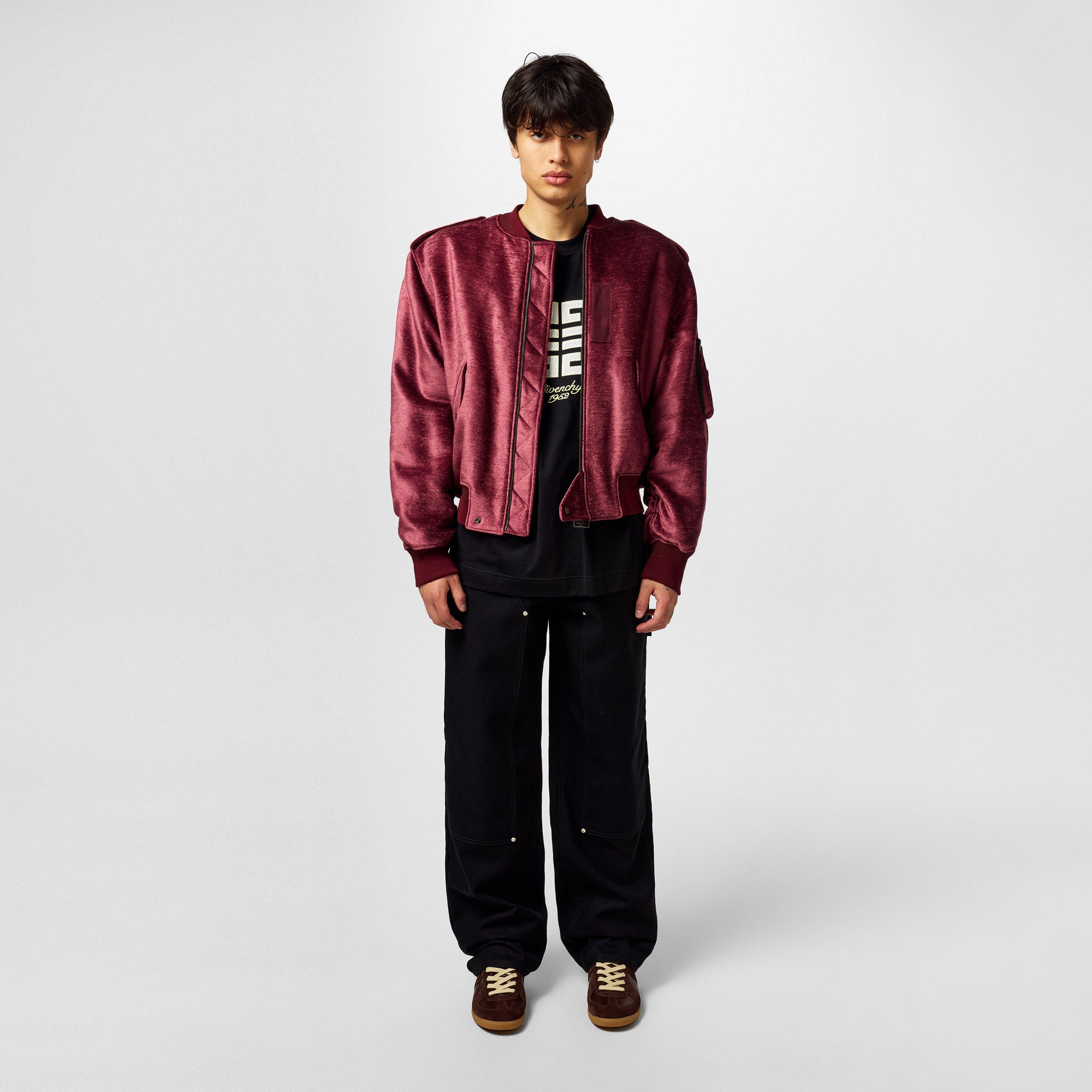 Old Pink - GIVENCHY - Men's Givenchy Velvet Long Sleeve Bomber Jacket - 4