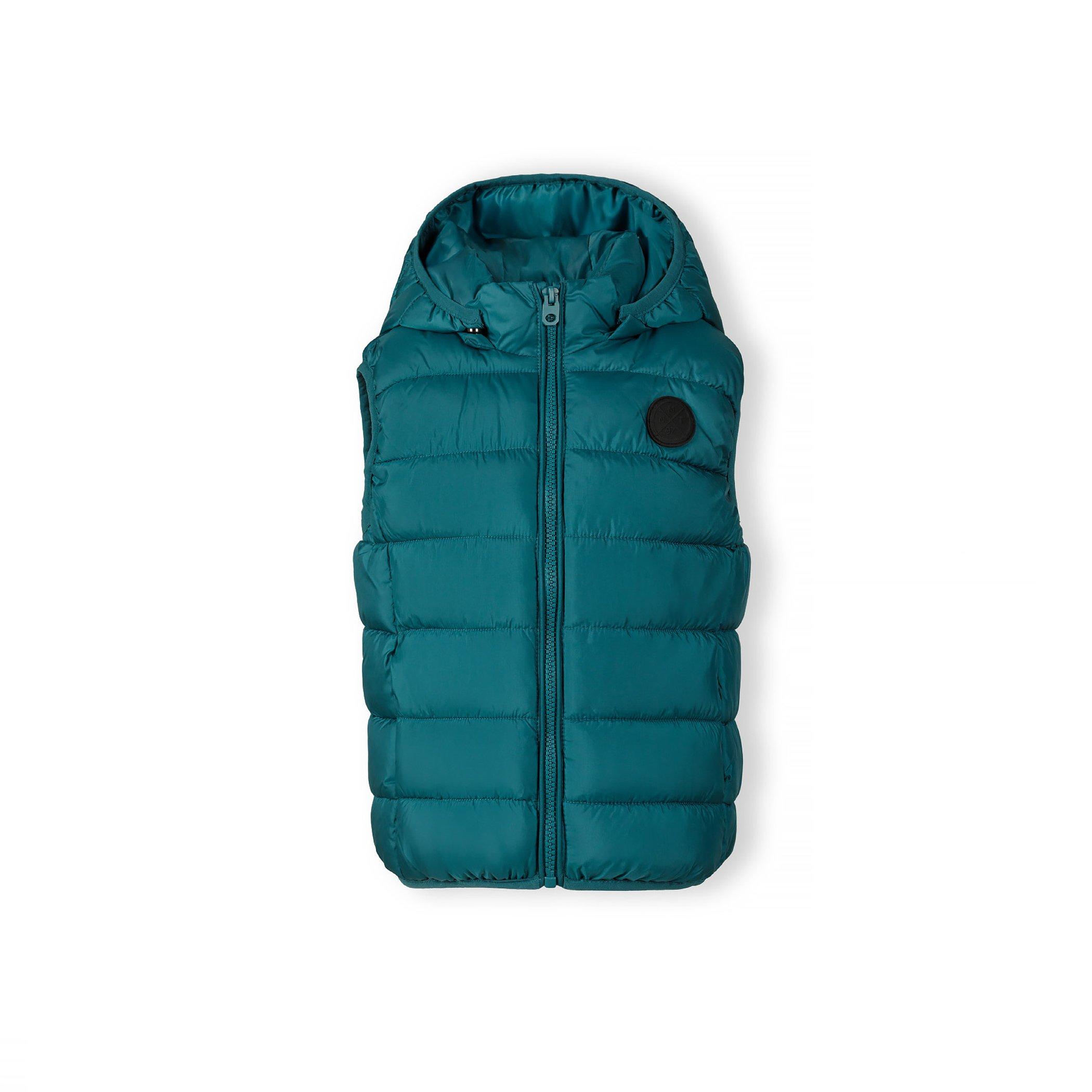 Teal - Minoti - Boys padded gilet detachable hood turquoise - 1