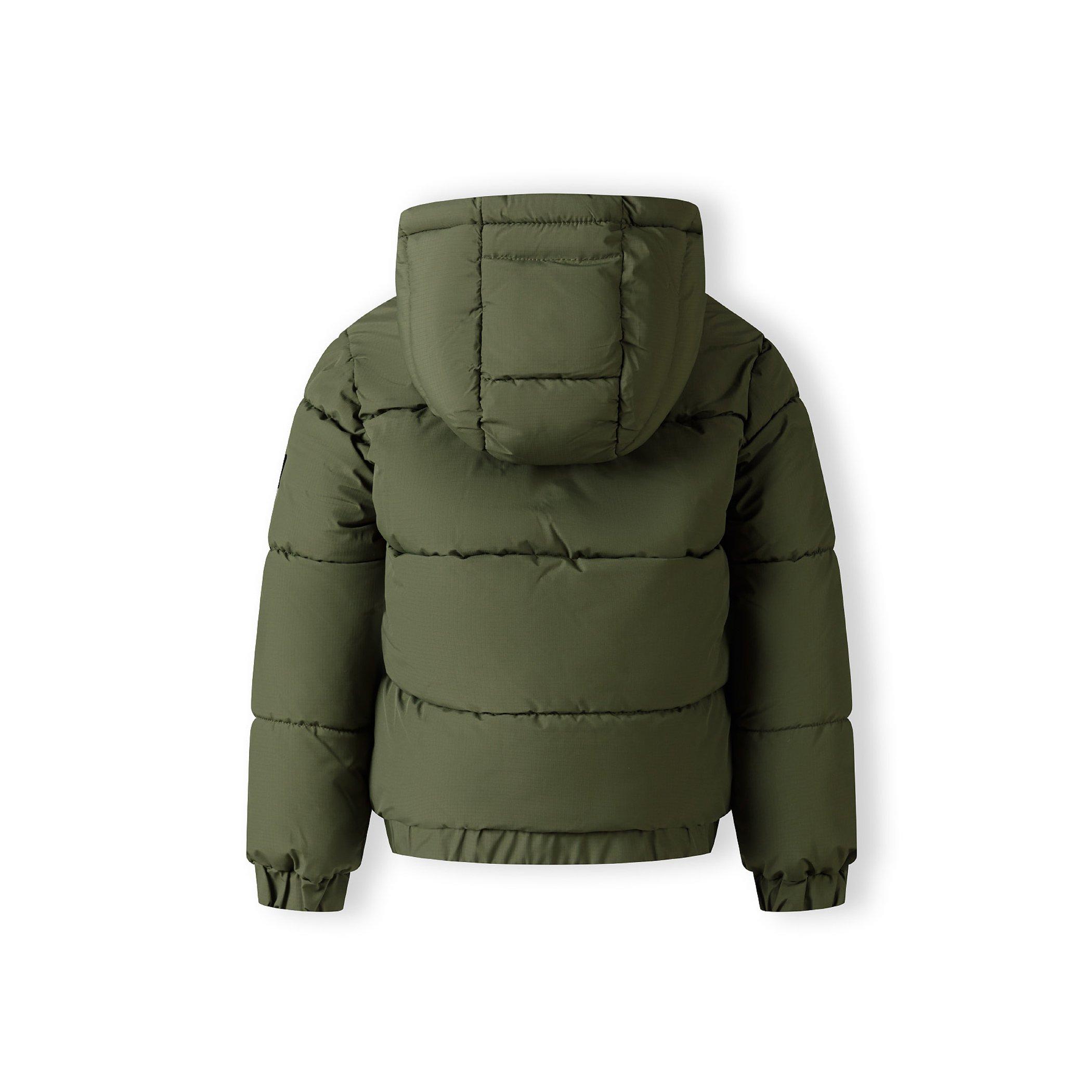 Khaki - Minoti - Boys ripstop jacket with high collar and elastic cuffs khaki - 4