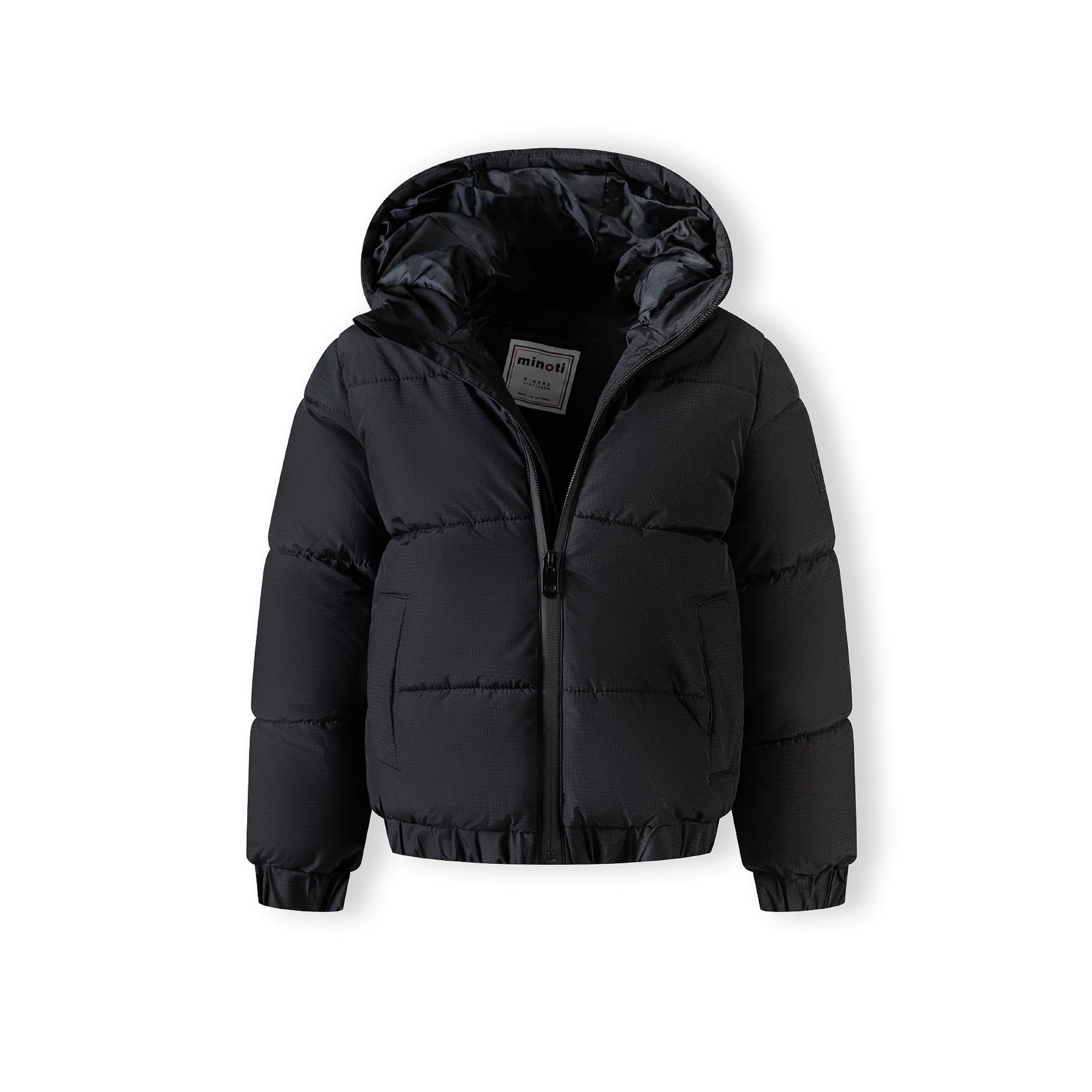 Black - Minoti - Boys ripstop jacket high collar elastic cuffs black - 4