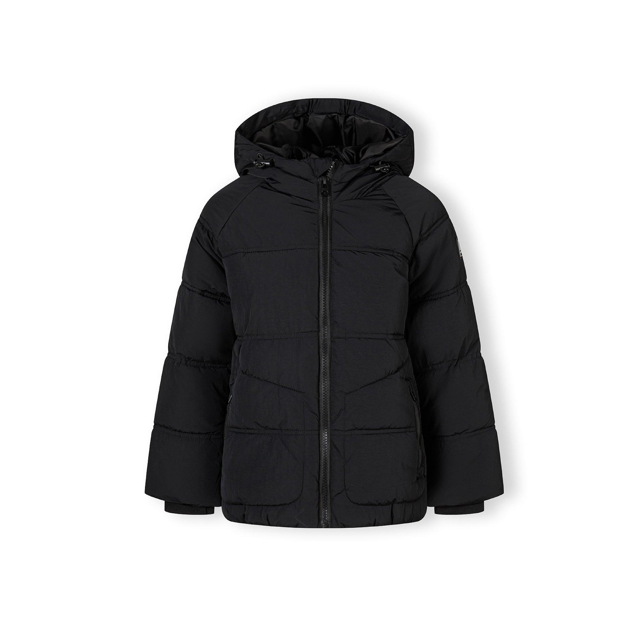 Minoti Boys Quilted Jacket With Hood Zip Pockets Black - 12-13 Yrs