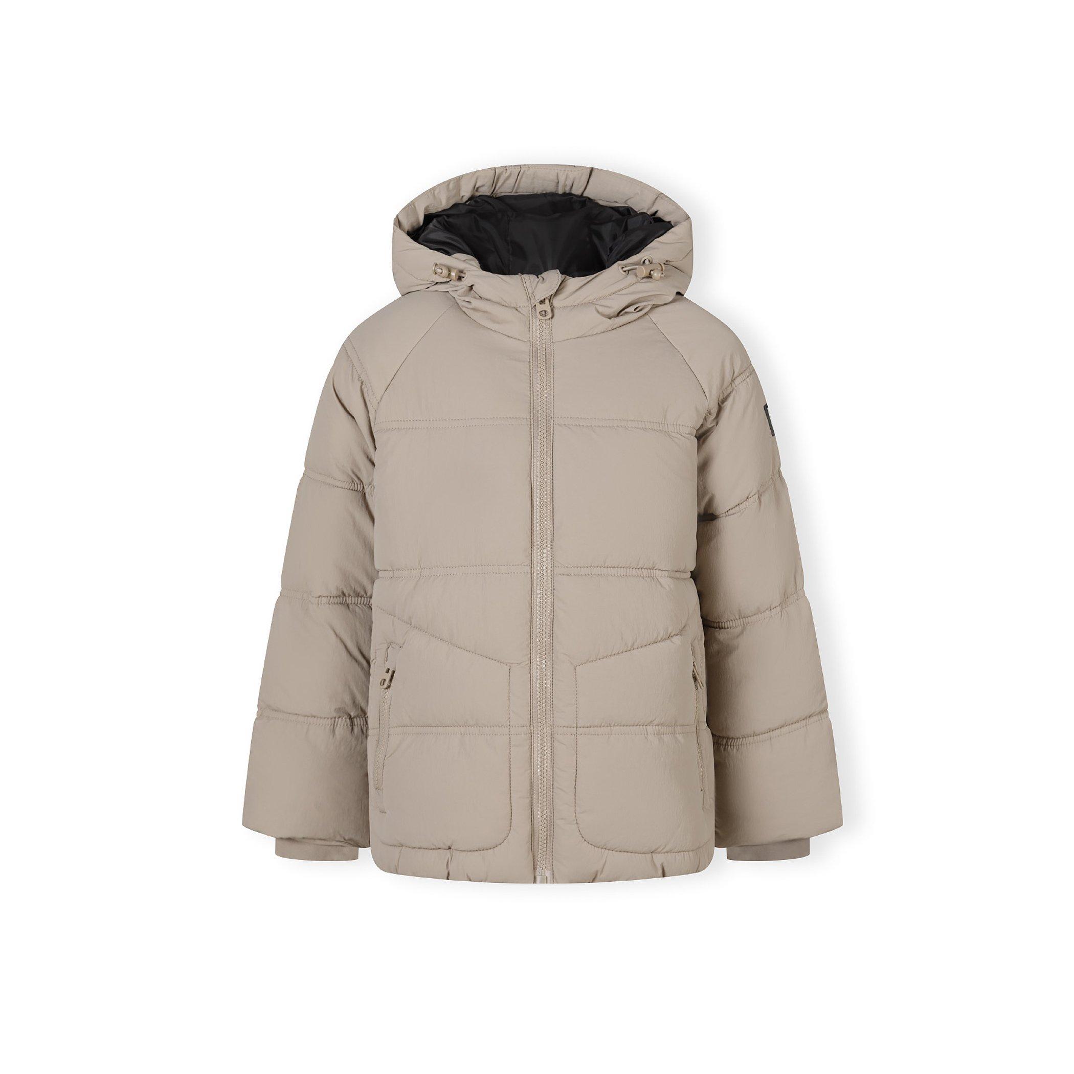 Minoti Boys Quilted Jacket With Hood Zip Pockets Grey - Stone - 13-14 Yrs