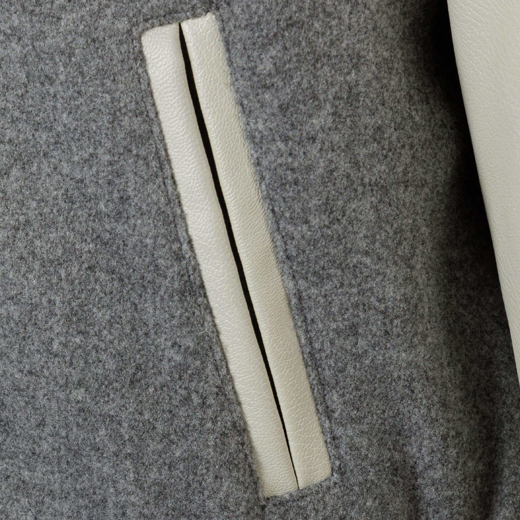 MottleLightGrey - Minoti - Boys varsity jacket with snap buttons and PU sleeves grey - 5