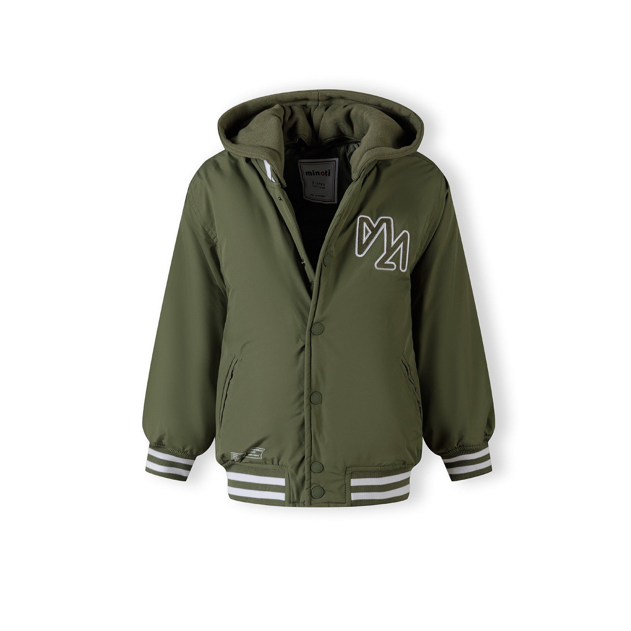 Kaki - Minoti - Boys baseball jacket detachable hood embroidery khaki - 6