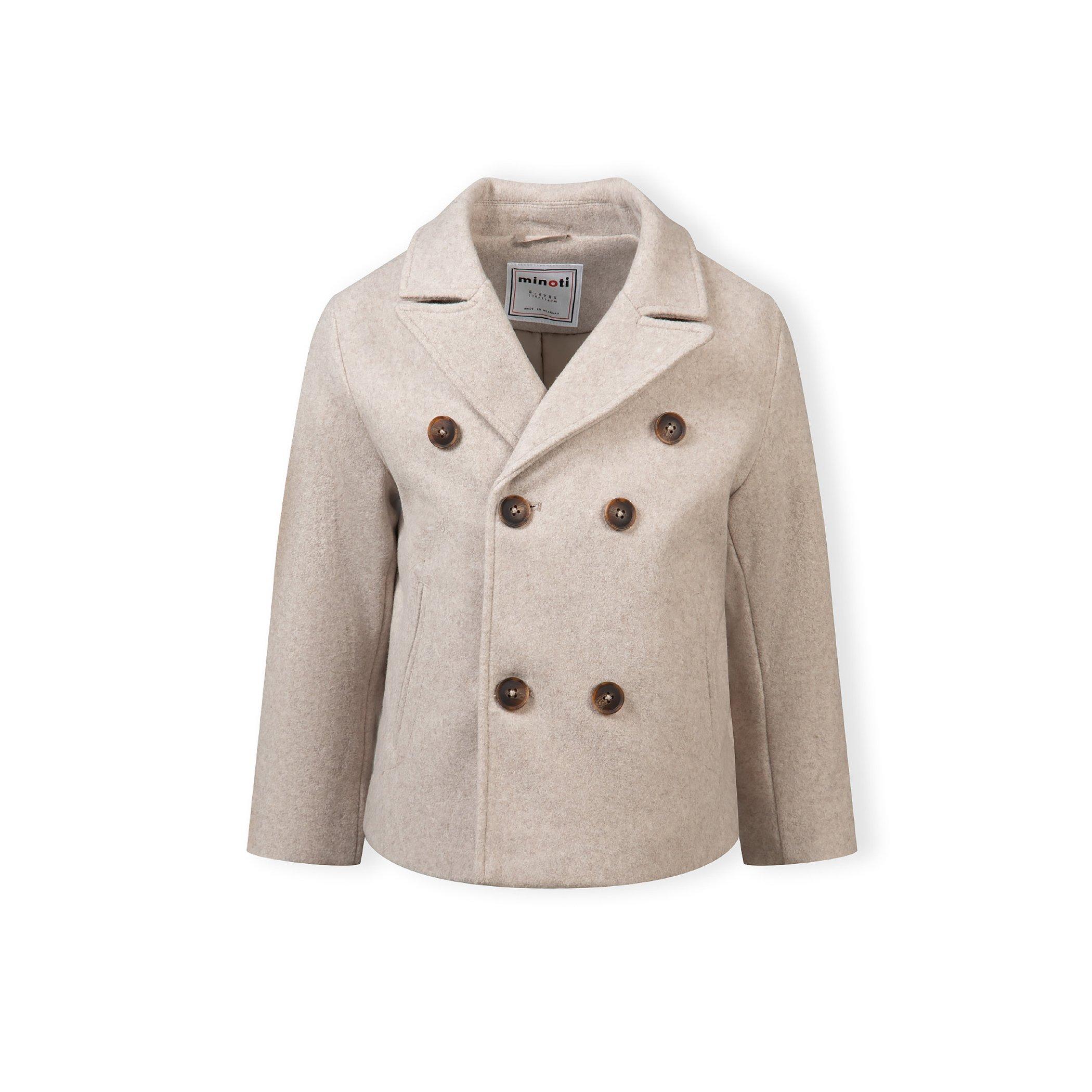 Stone - Minoti - Boys coat double breasted lapel grey - 1