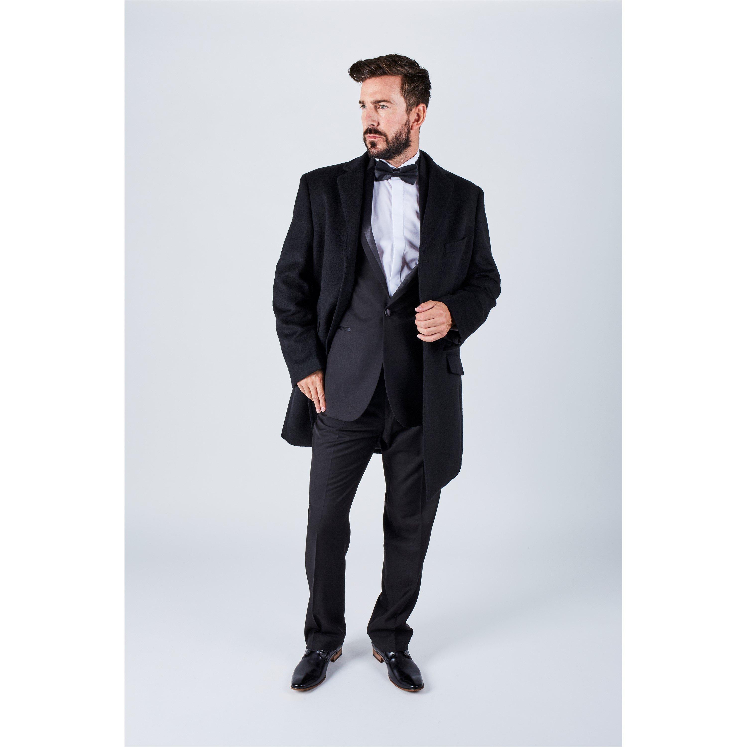 Cinzento/Cinzento - Harvey and Jones - Long Length Classic Overcoat Mens - 3