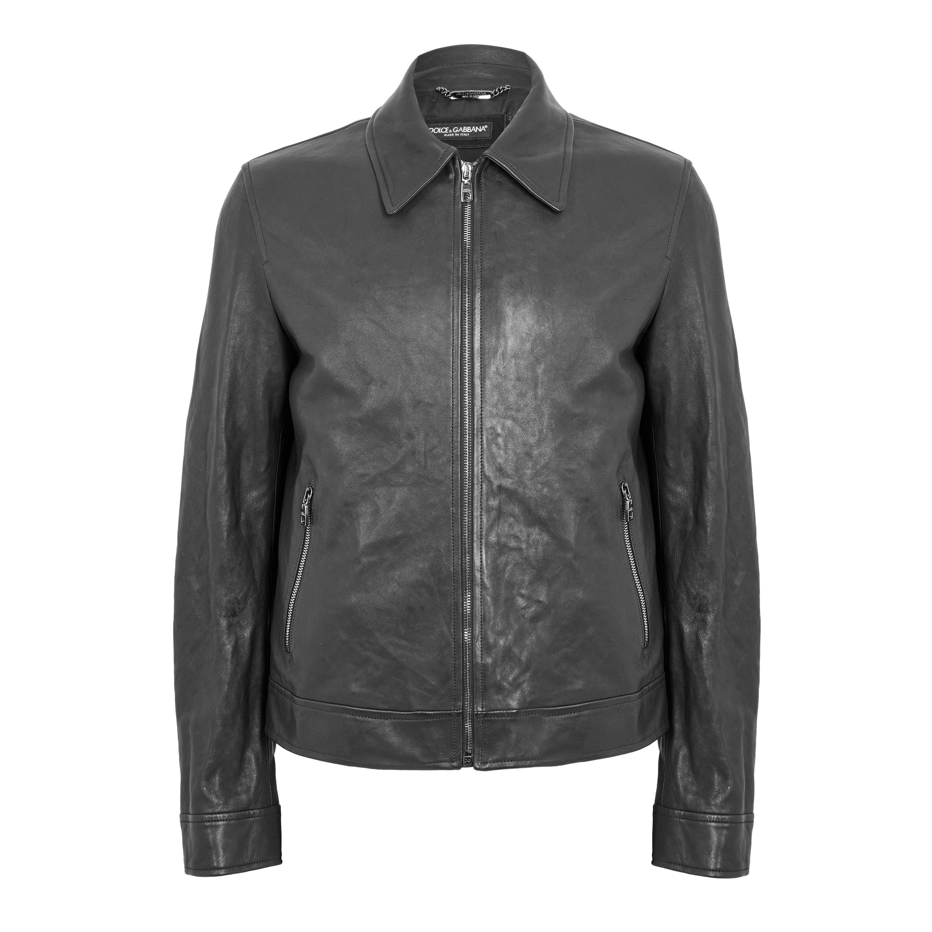 Black - Dolce and Gabbana - DG Lthr Zip Jkt Sn61 - 1