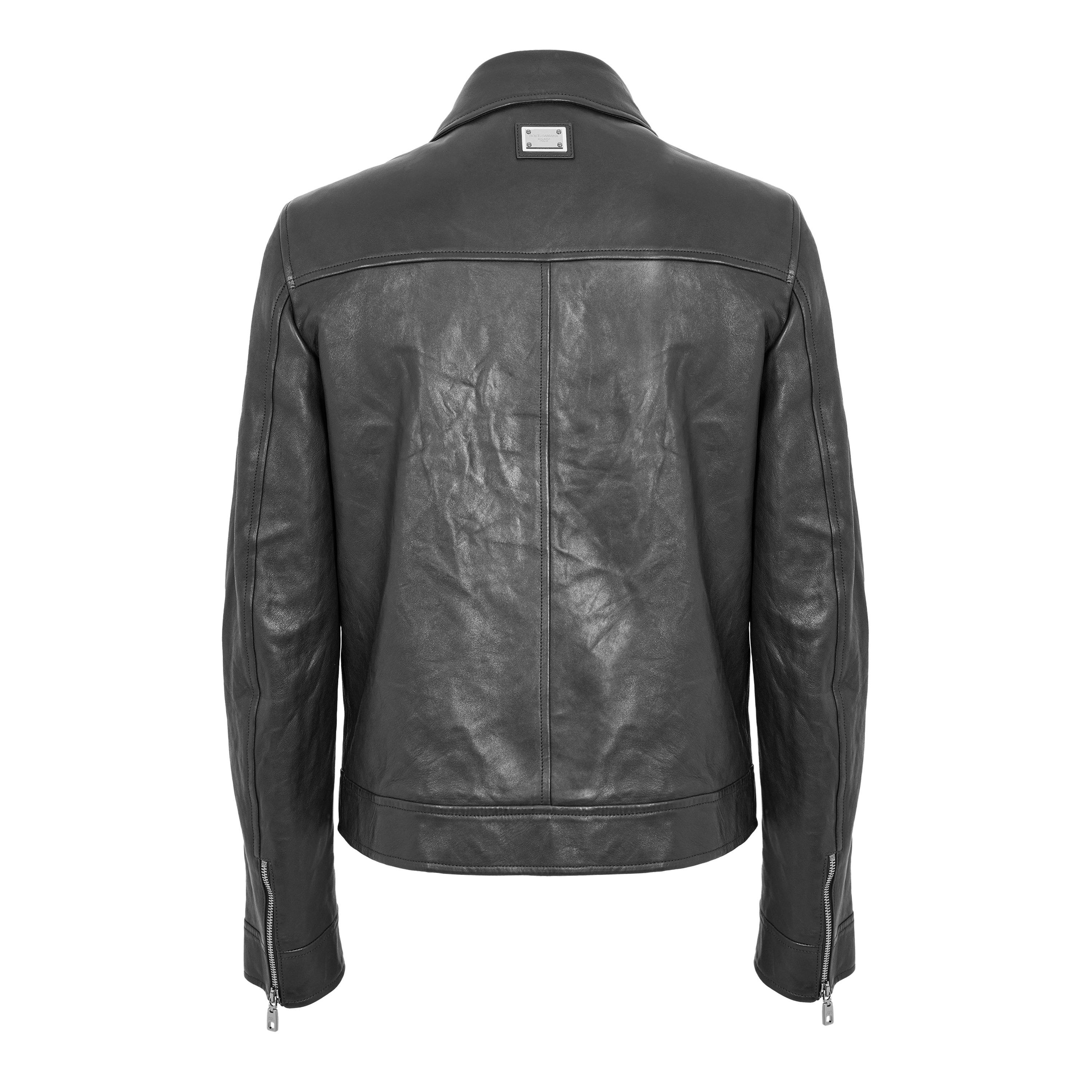Black - Dolce and Gabbana - DG Lthr Zip Jkt Sn61 - 2