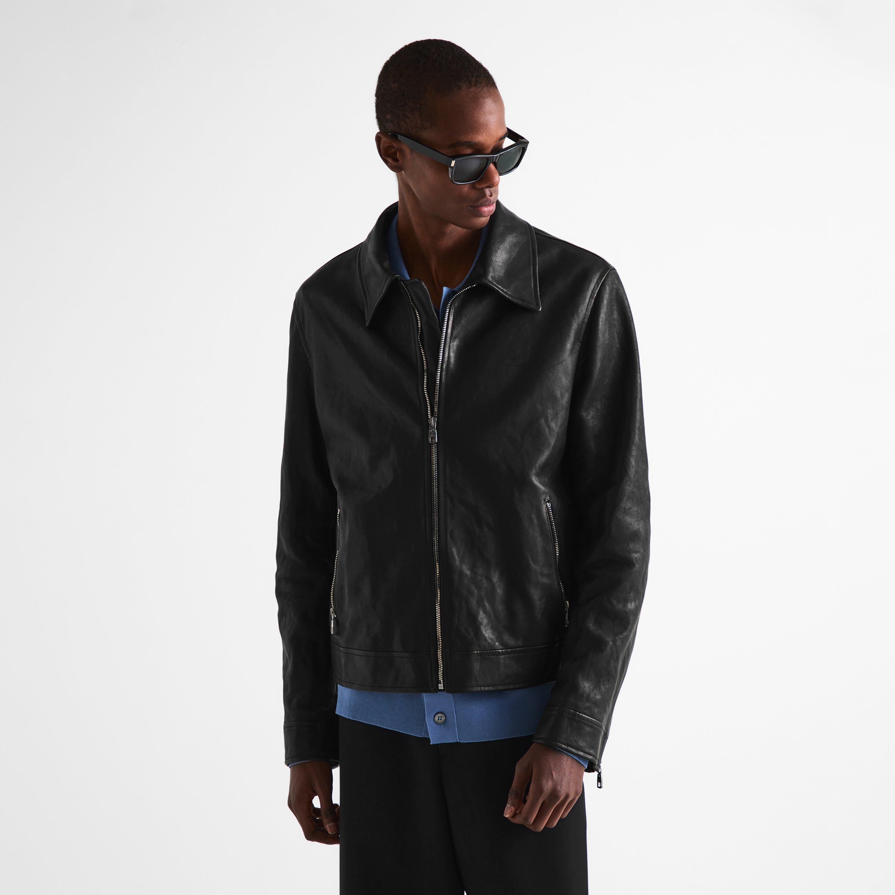 Black - Dolce and Gabbana - Men's Zipped Leather Jacket - 3