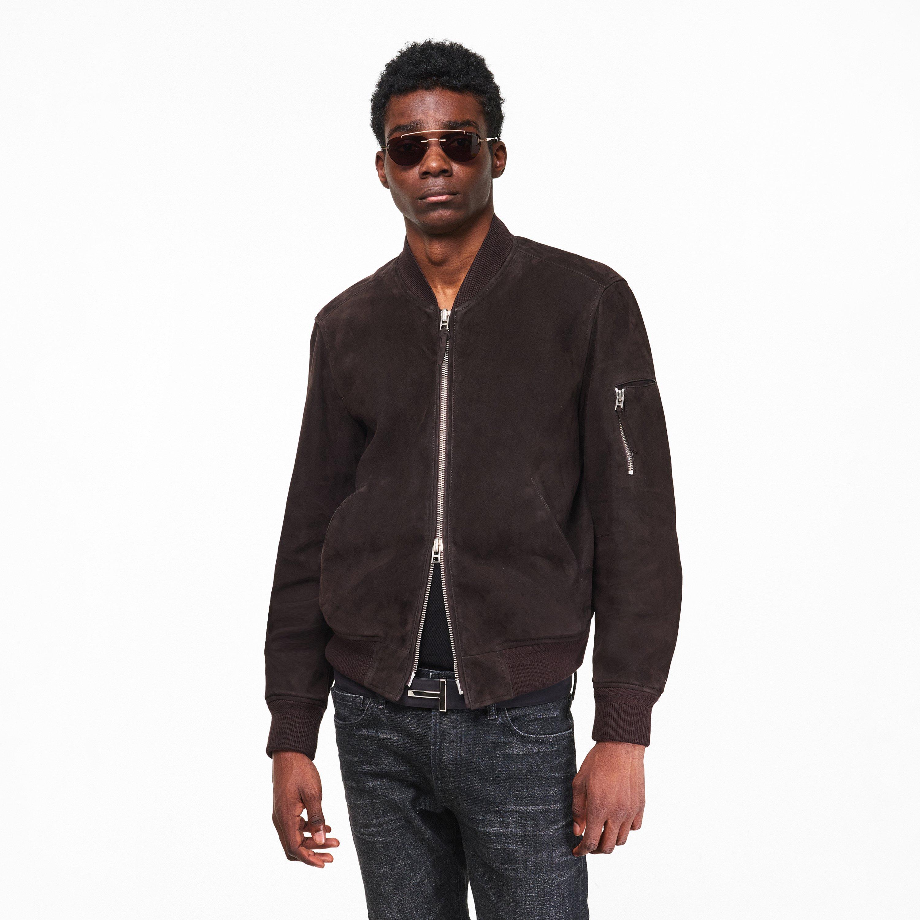 Chocolate - Tom Ford - Mens Light Suede Bomber - 3
