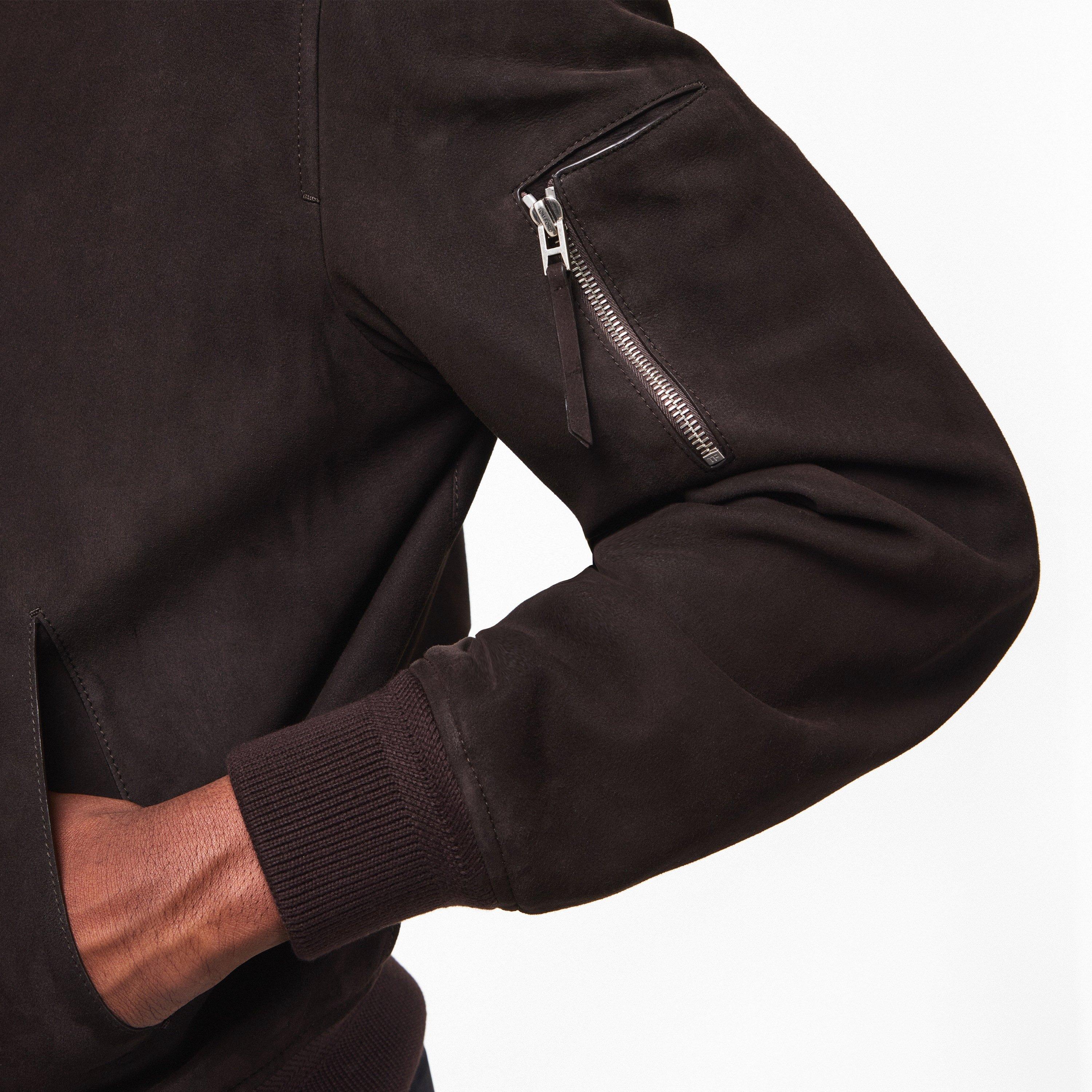 Chocolate - Tom Ford - Mens Light Suede Bomber - 5