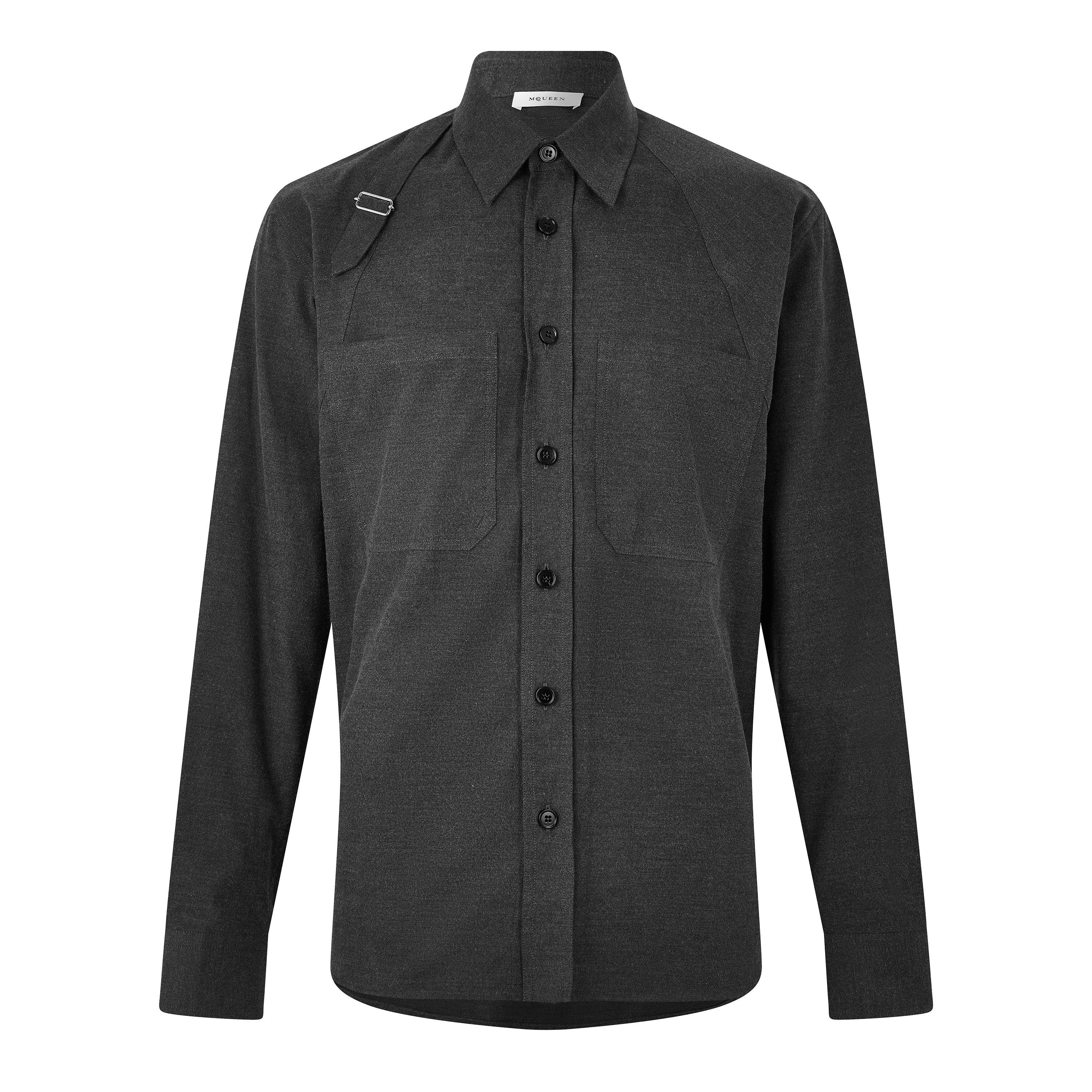 Alexander McQueen Alex Harness Flannel Sn63 - Charcoal - L