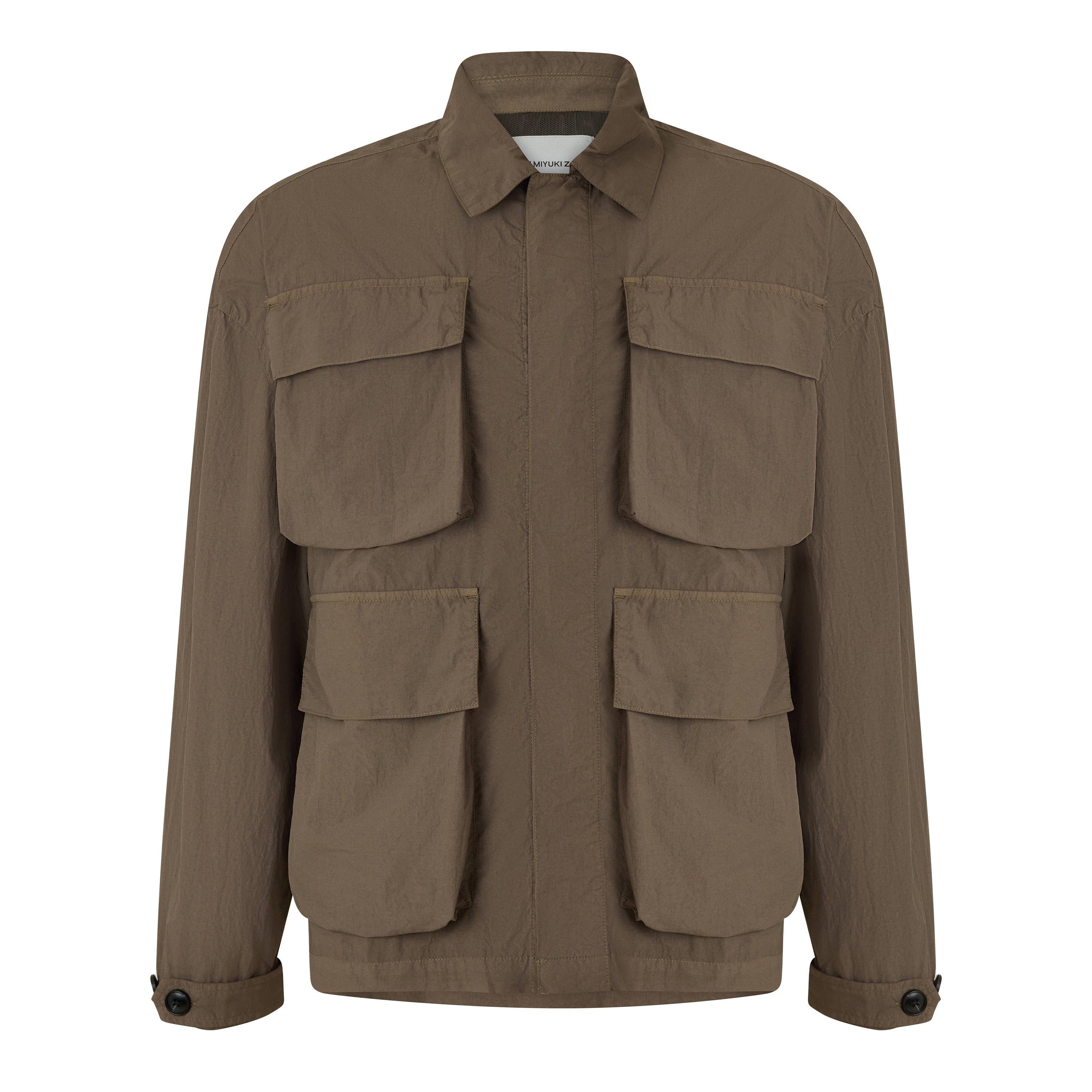 Deep Khaki - MKI MIYUKI ZOKU - Men's Box Overshirt - 1