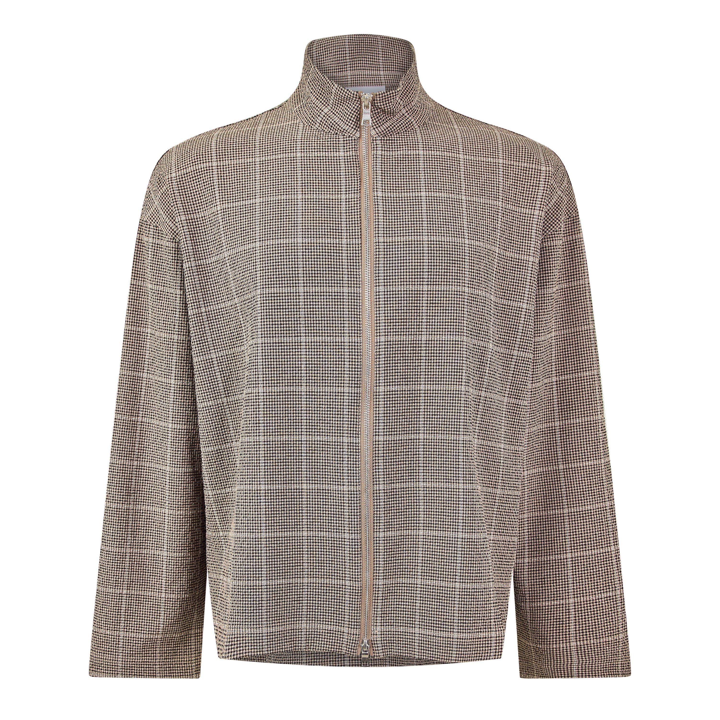 Brown - MKI MIYUKI ZOKU - Men's Check Track Overshirt - 1