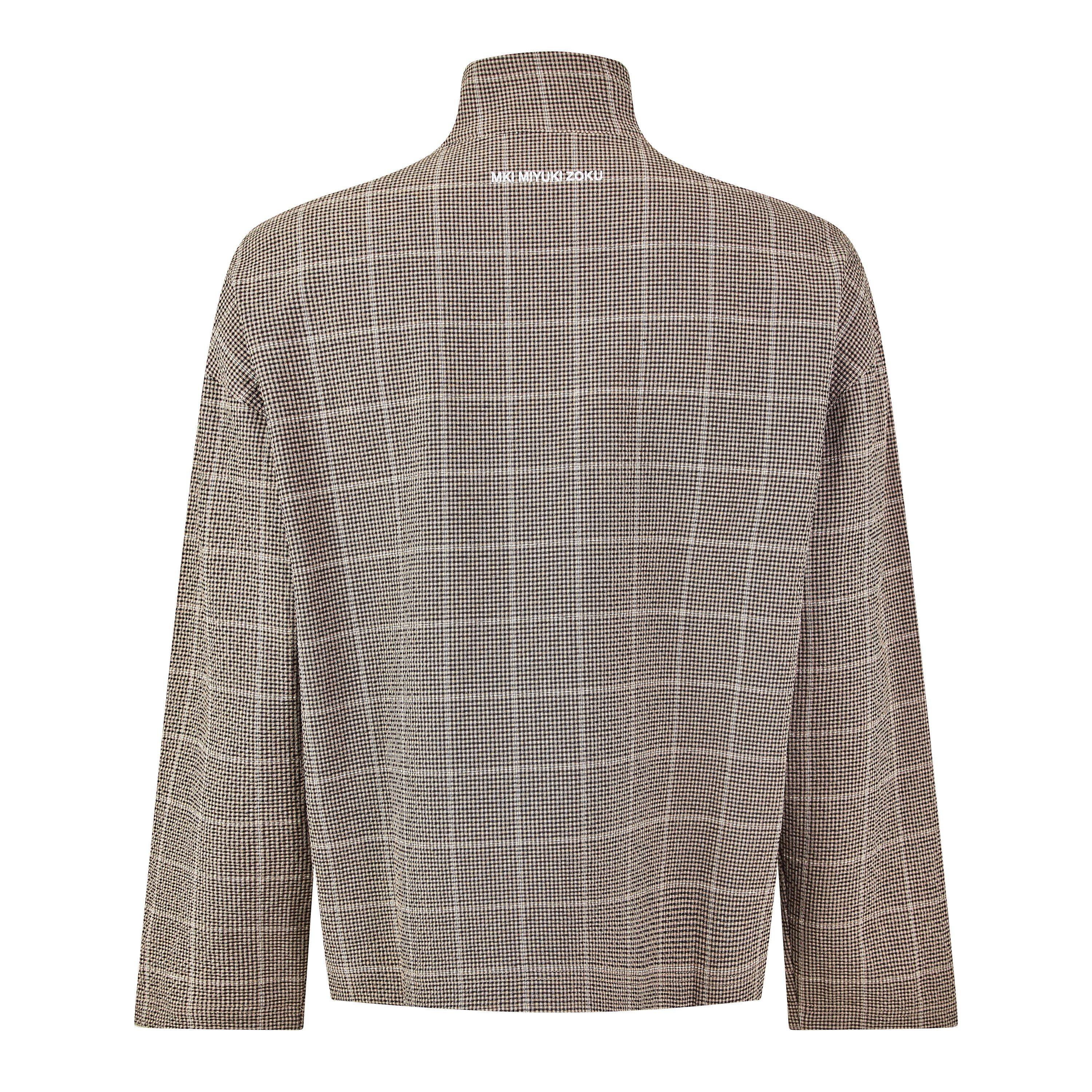 Brown - MKI MIYUKI ZOKU - Men's Check Track Overshirt - 2