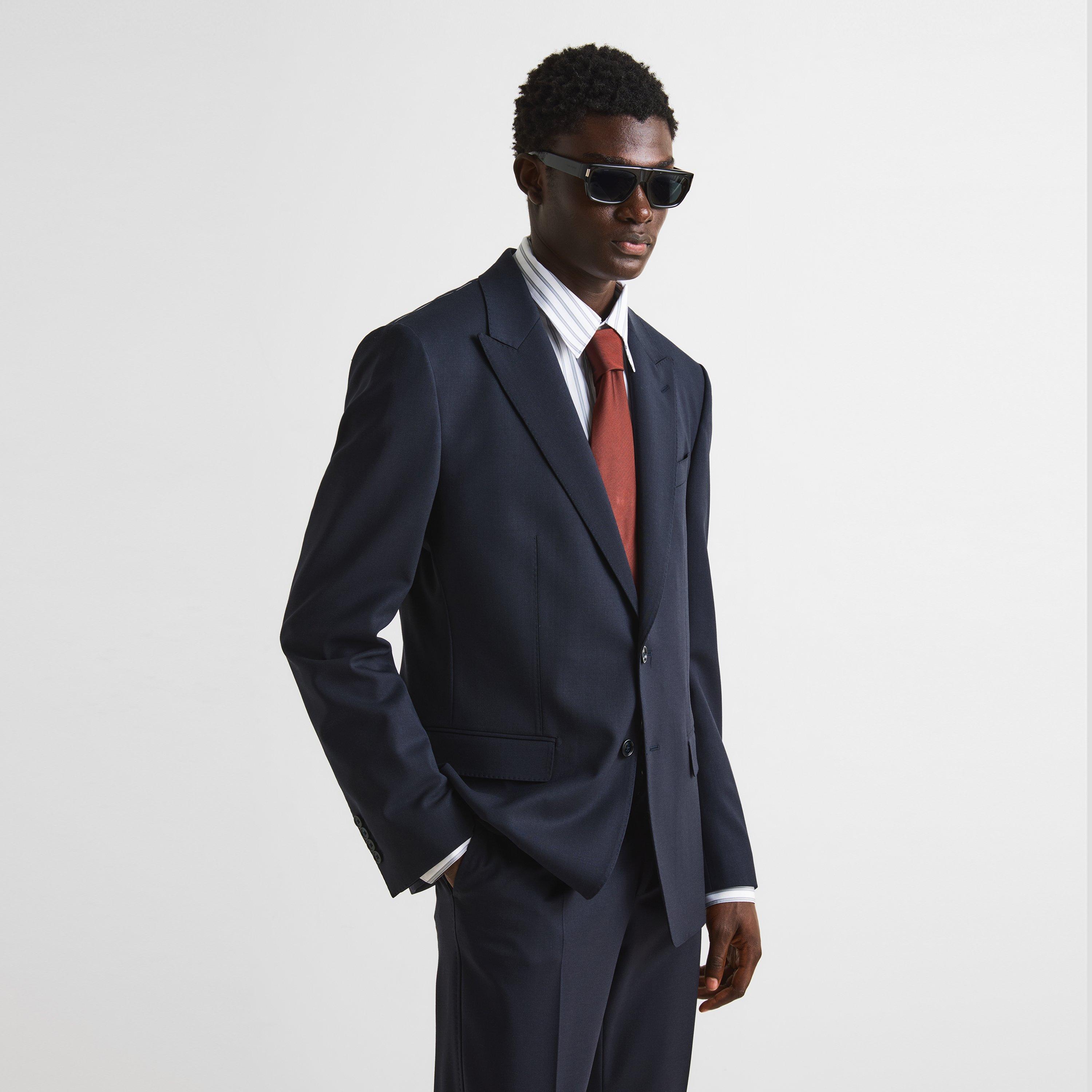 Navy - Dolce and Gabbana - Men's Virgin Wool Suit - 3