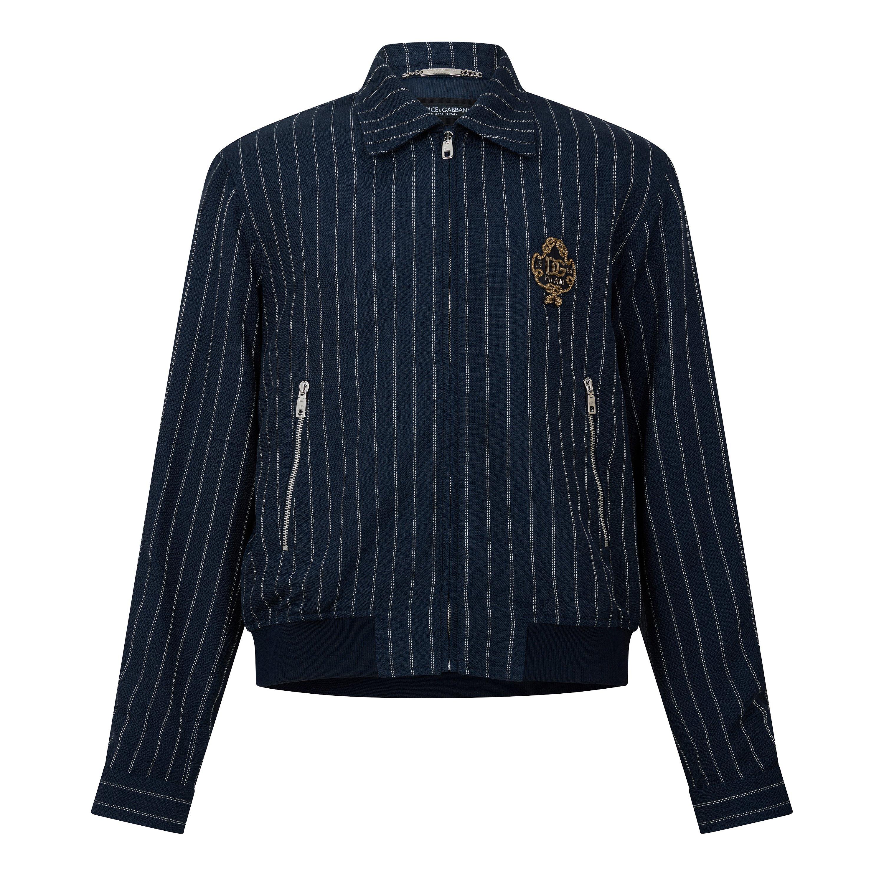 Navy - Dolce and Gabbana - DG Marina Stripe Jkt Sn63 - 1