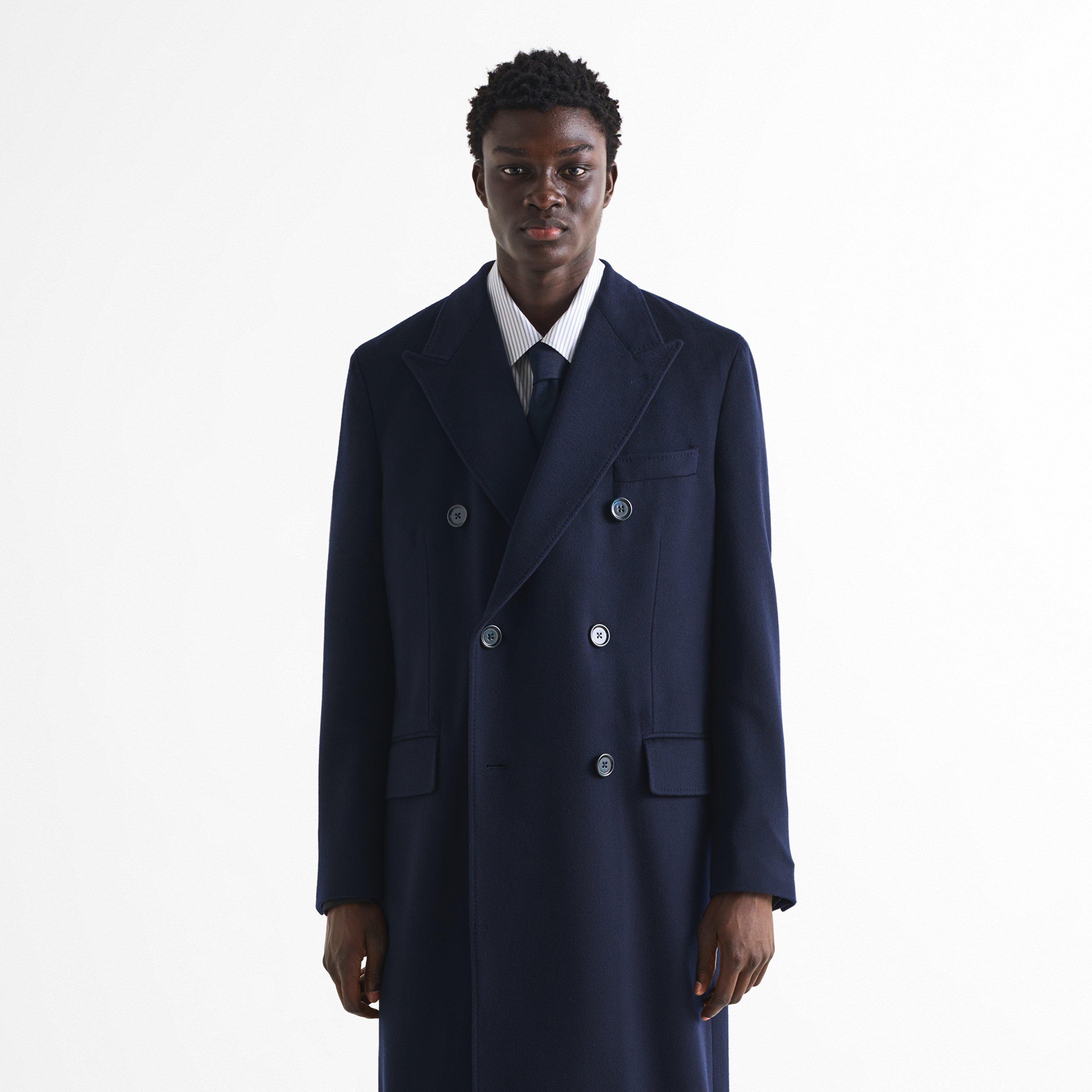Navy - Dolce and Gabbana - Men's Sartoria Wool Double-Breasted Tailored-Fit Pea Coat - 3