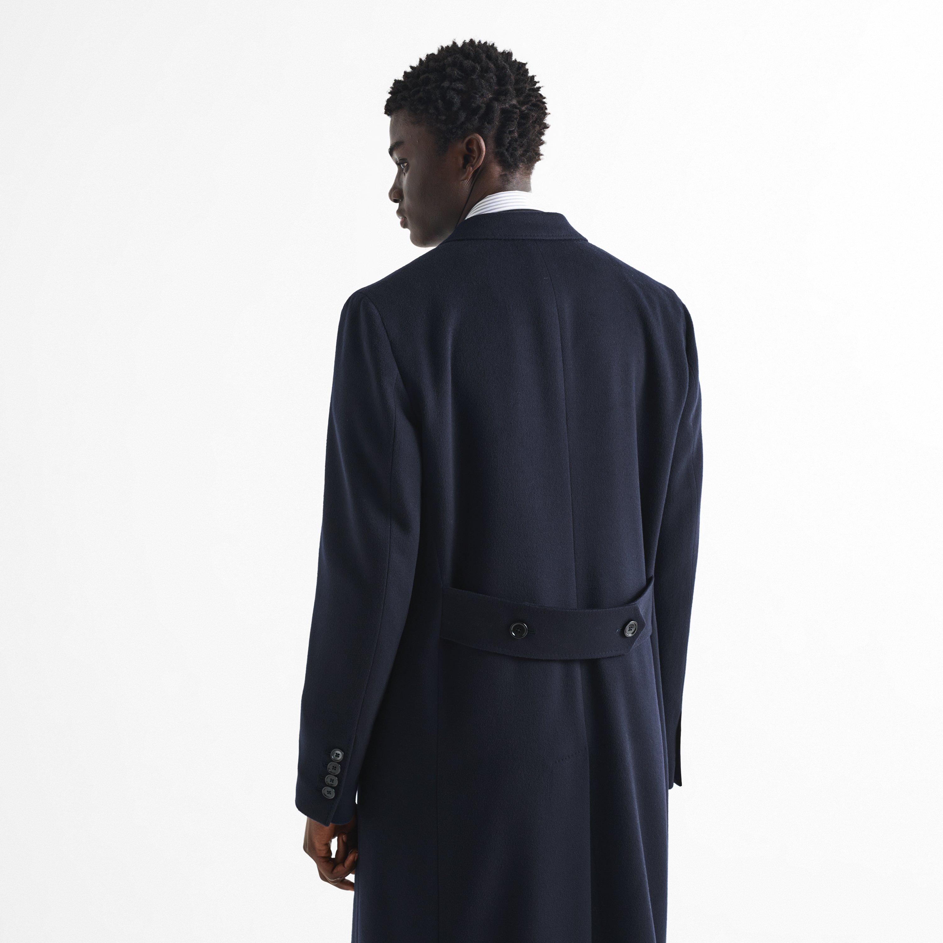 Navy - Dolce and Gabbana - Men's Sartoria Wool Double-Breasted Tailored-Fit Pea Coat - 4