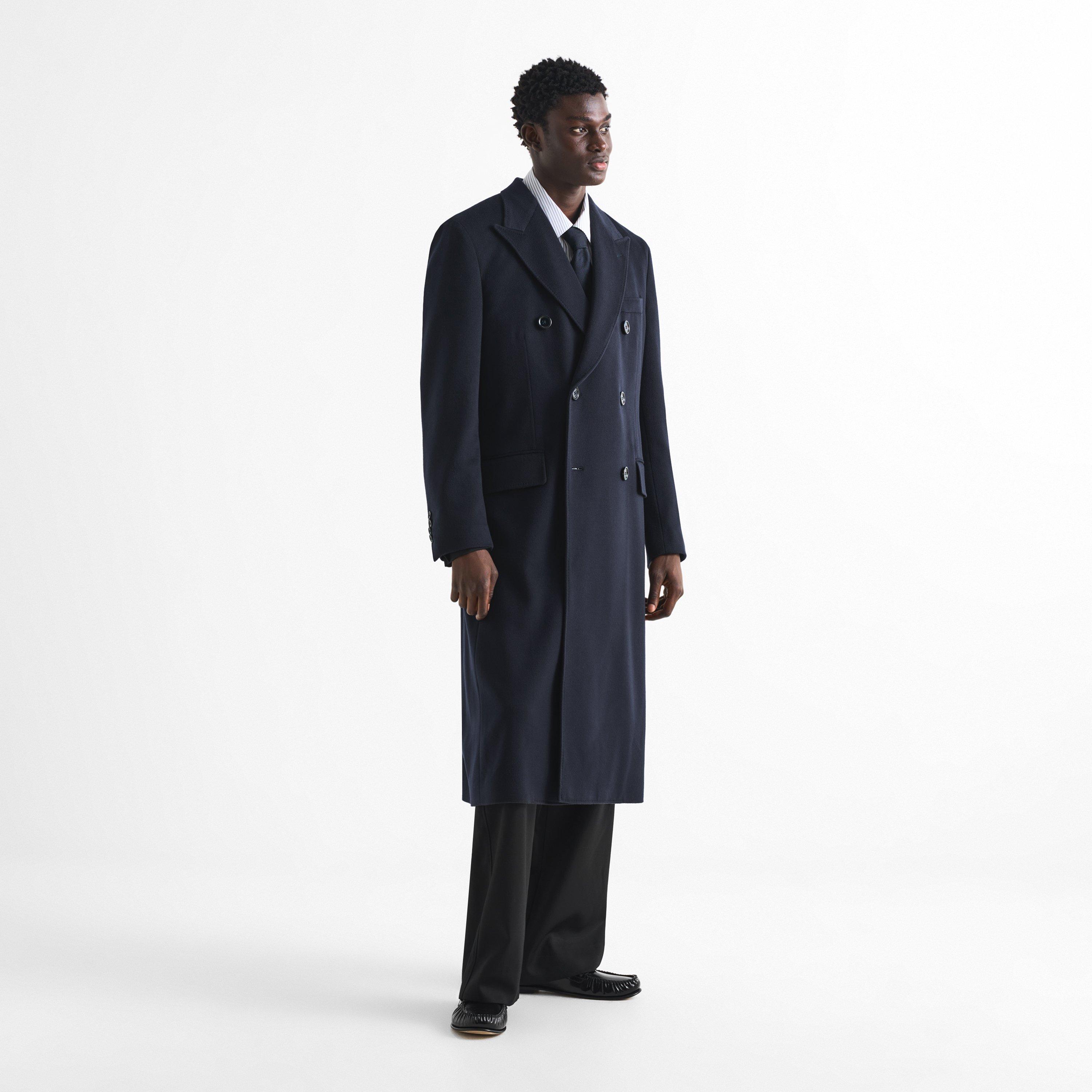 Navy - Dolce and Gabbana - Men's Sartoria Wool Double-Breasted Tailored-Fit Pea Coat - 6