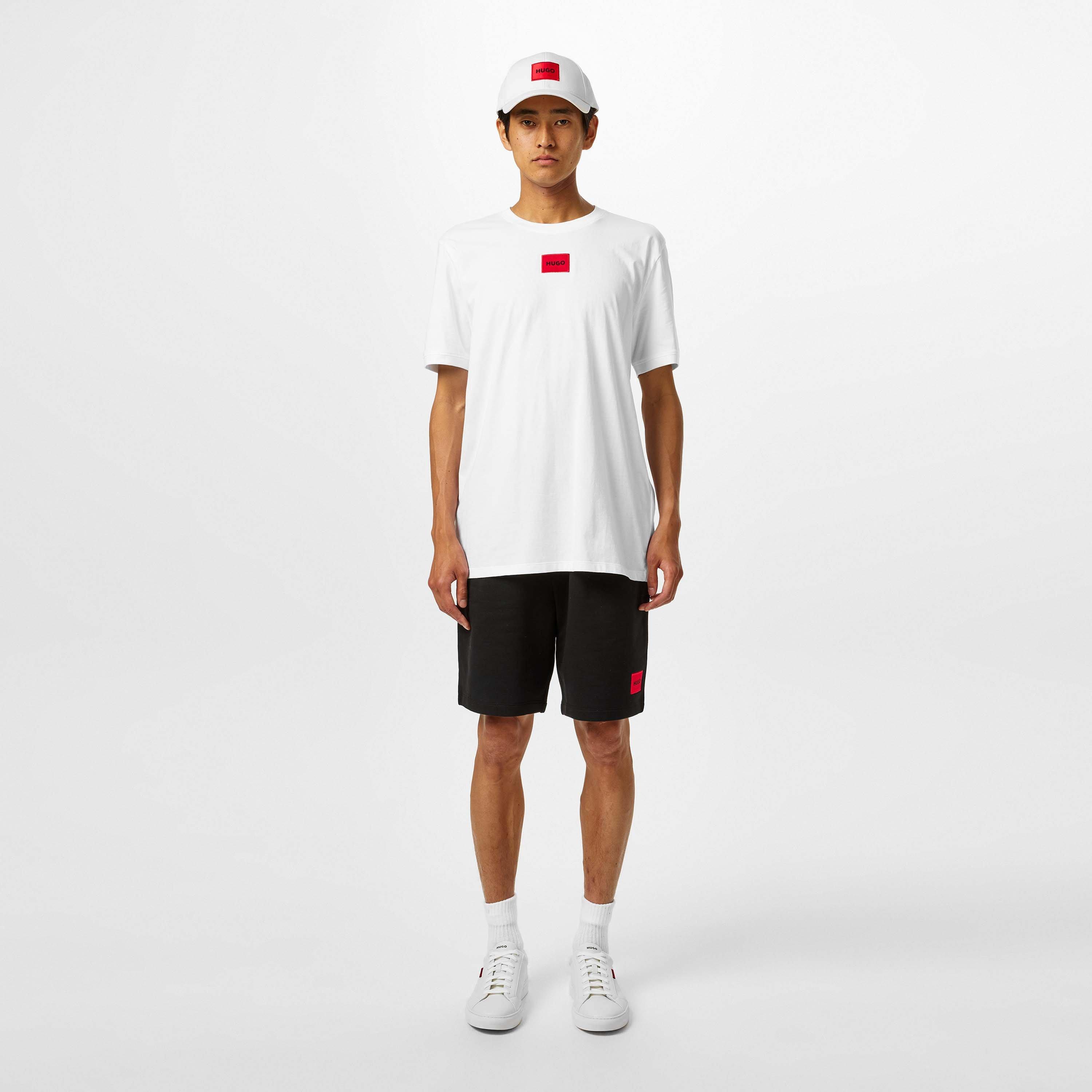 White 100 - Hugo - Mens HUGO Diragolino Contemporary T-Shirt with Logo Detail - 6